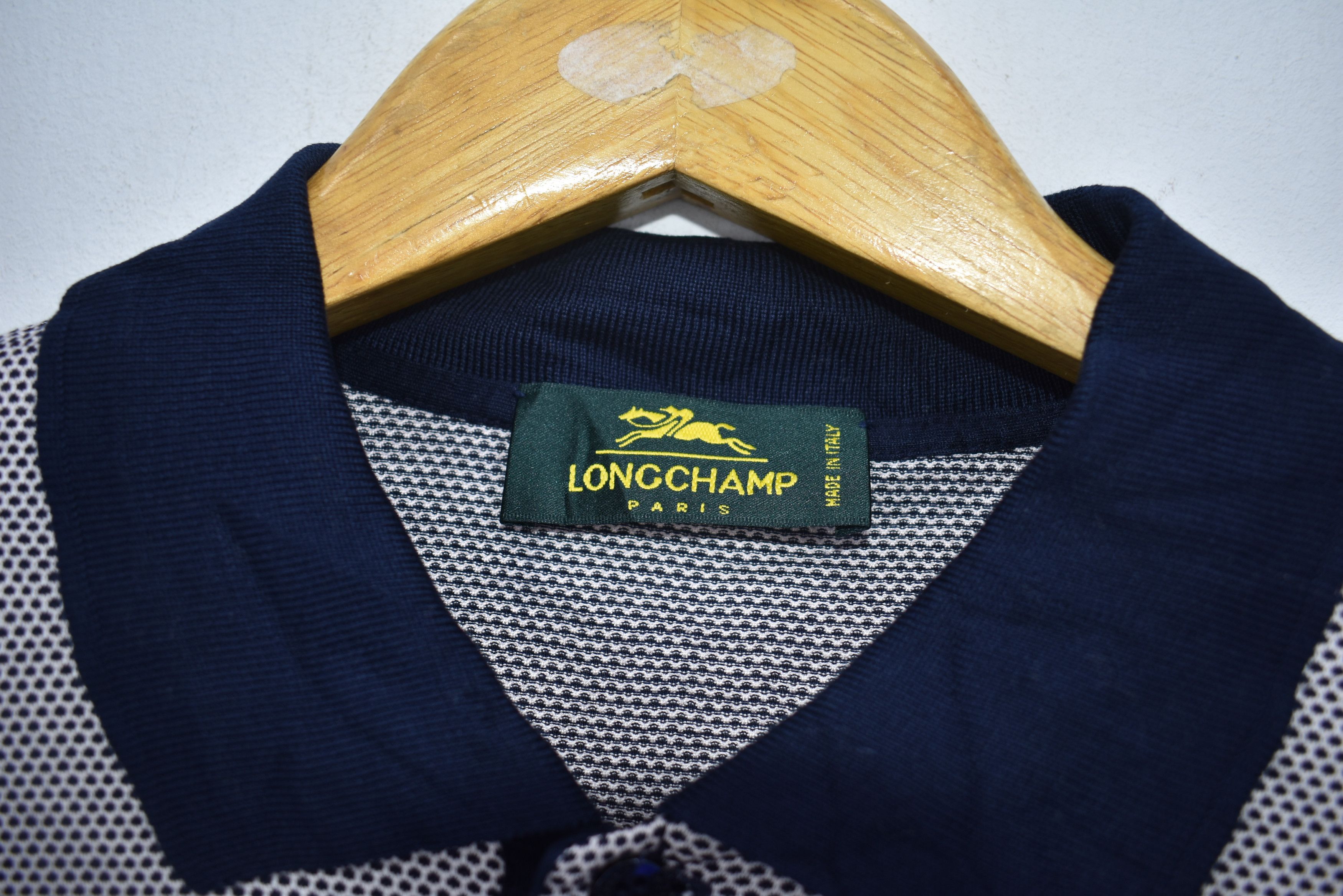 Longchamp × Vintage Vintage Longchamp Polo Shirt Stripe Dot Italy Size US L / EU 52-54 / 3 - 5 Thumbnail
