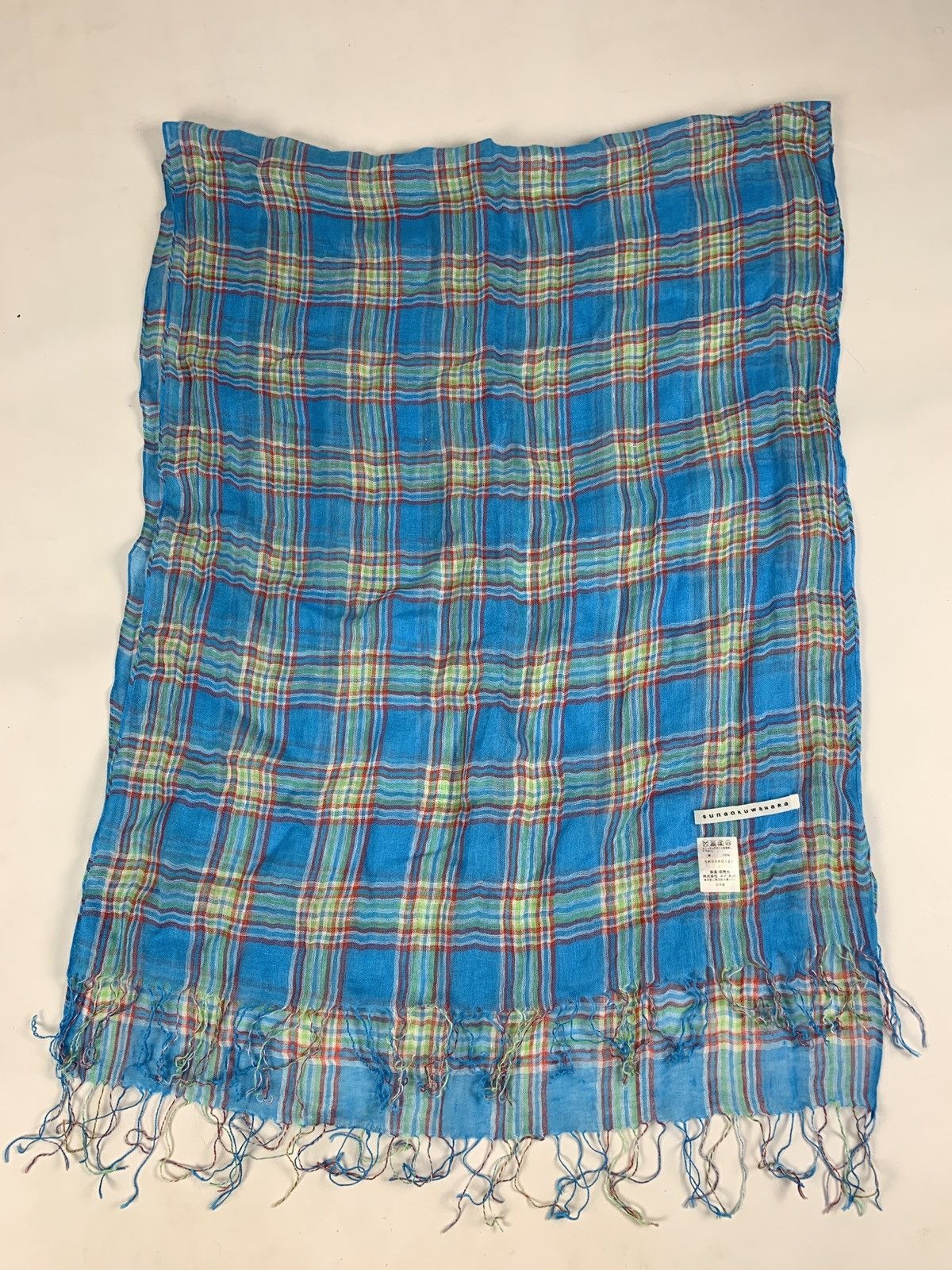 Issey Miyake Vintage Sunao Kuwahara Checkered Scarf Size ONE SIZE - 2 Thumbnail