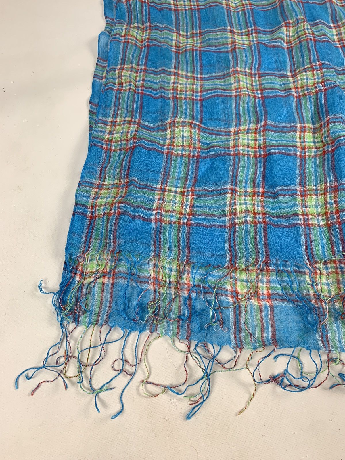 Issey Miyake Vintage Sunao Kuwahara Checkered Scarf Size ONE SIZE - 4 Thumbnail