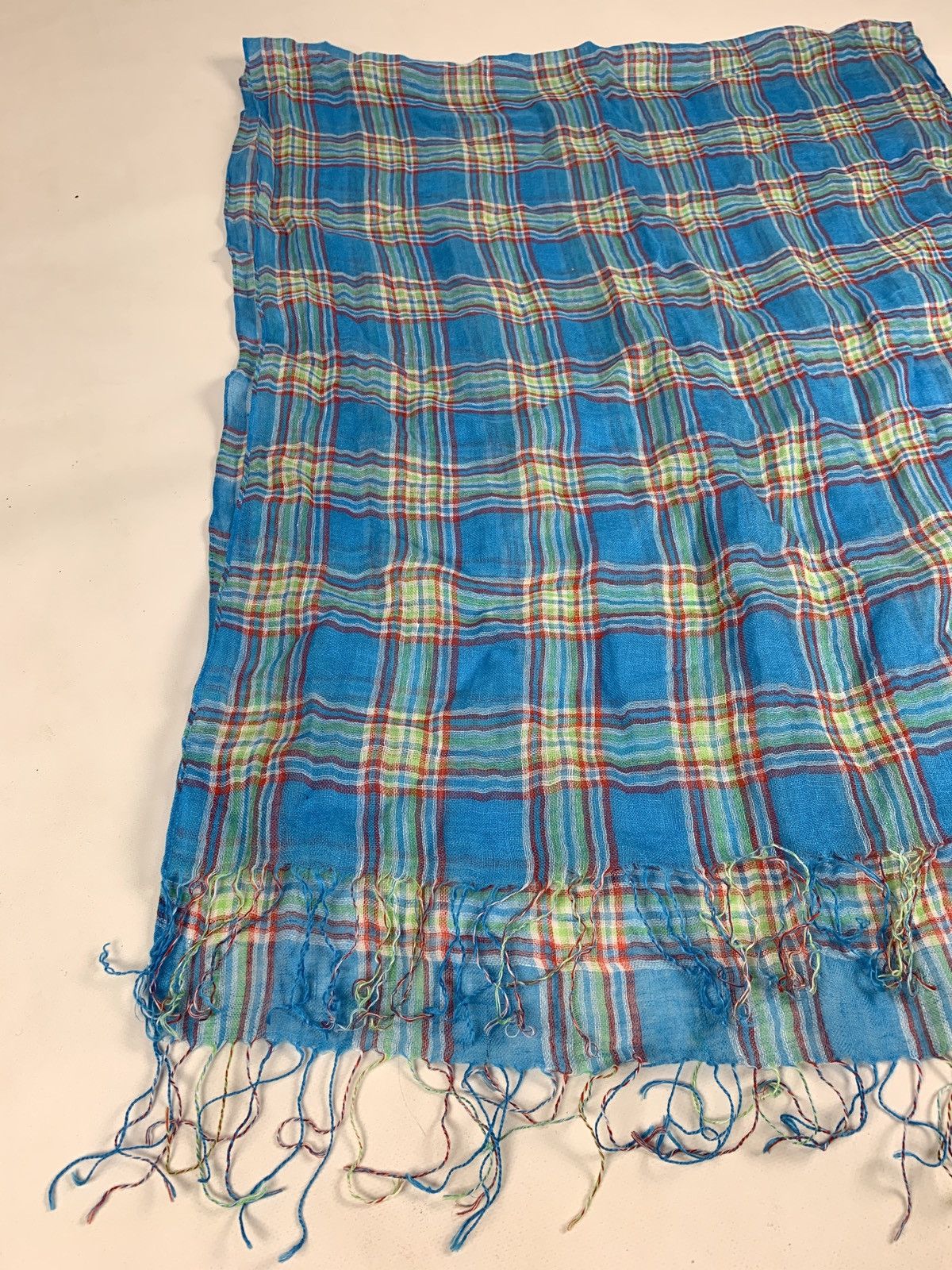 Issey Miyake Vintage Sunao Kuwahara Checkered Scarf Size ONE SIZE - 5 Thumbnail