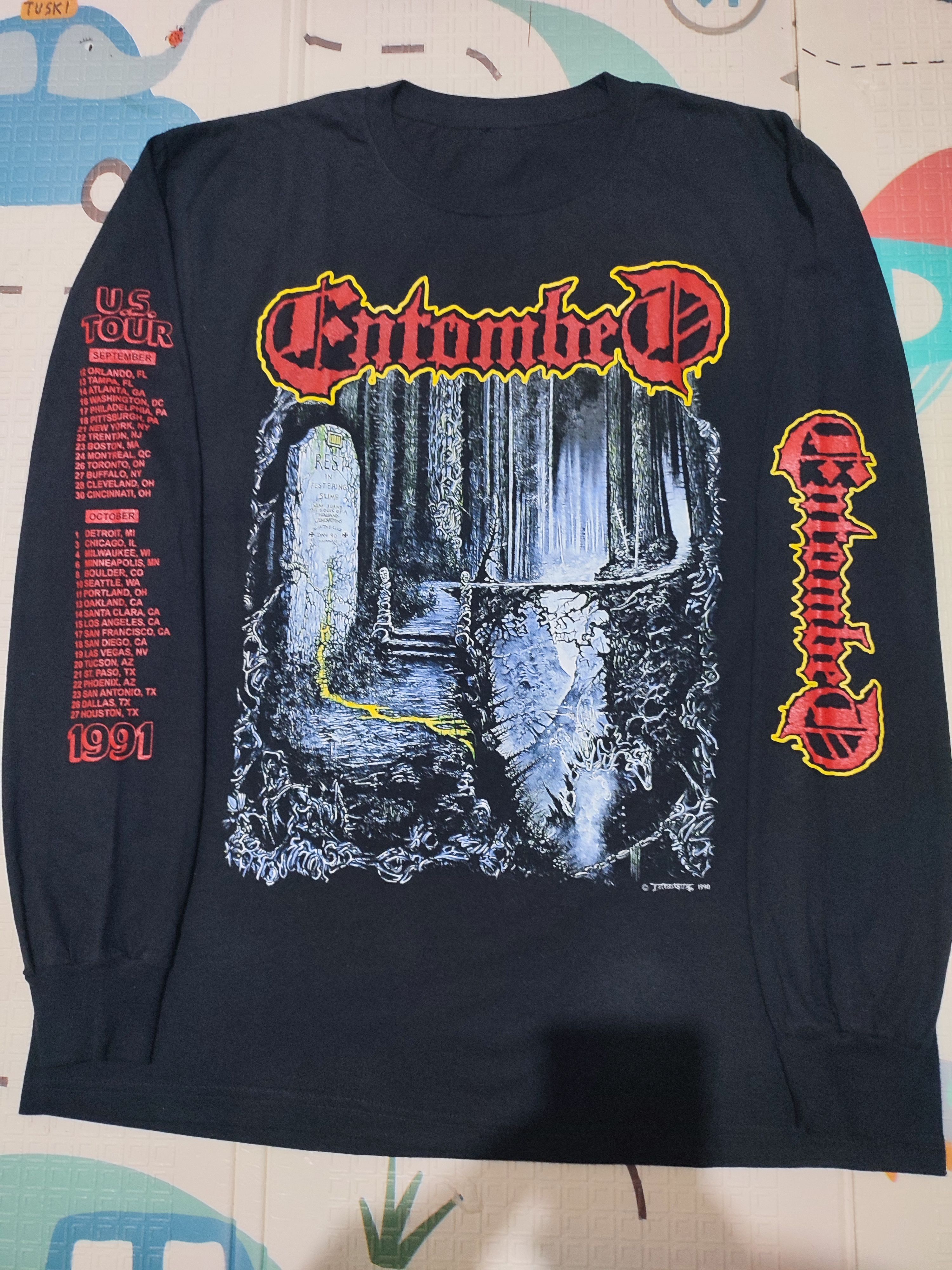 Vintage LONGSLEEVE - ENTOMBED TOUR 1991 | Grailed