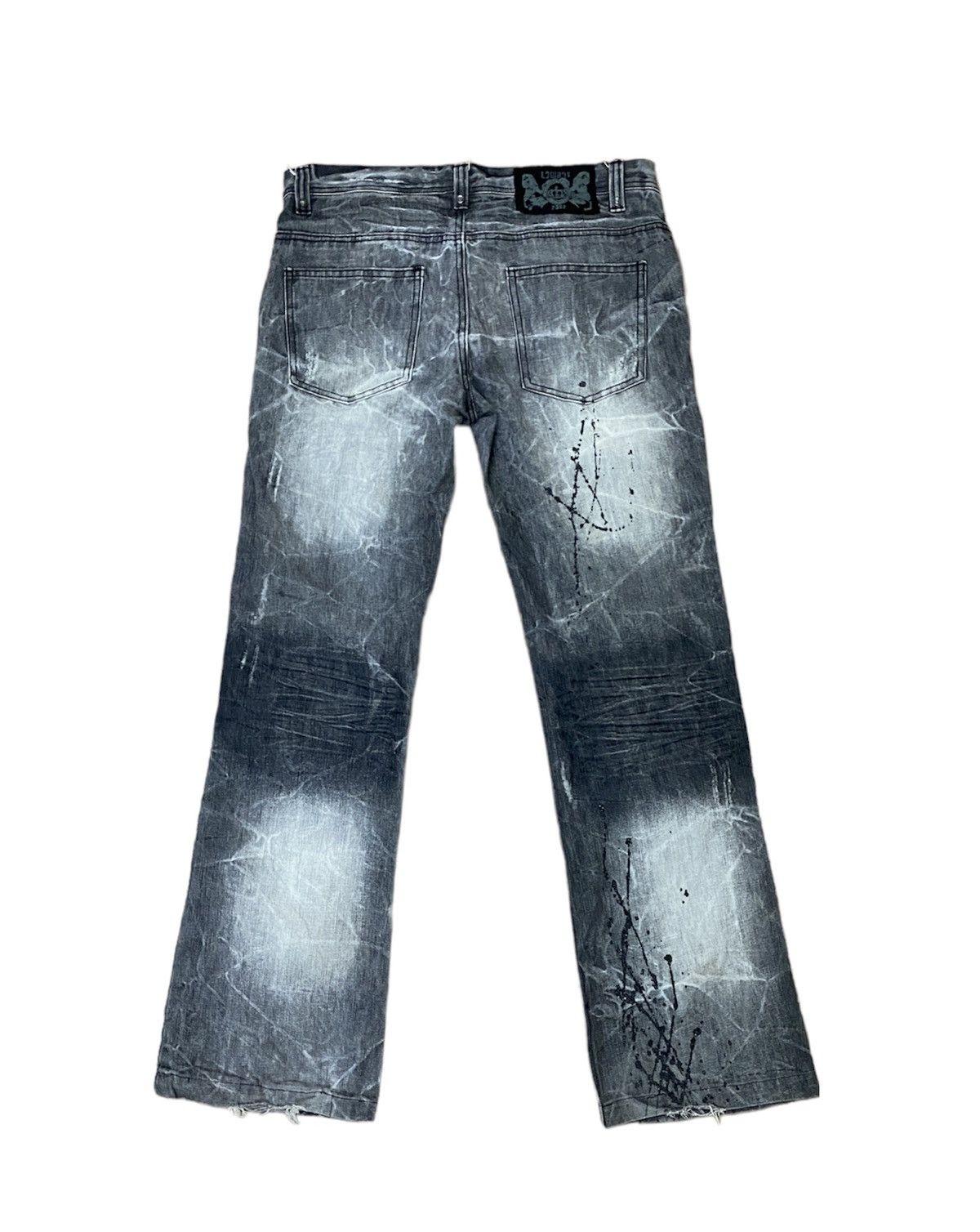 Designer × Japanese Brand × Vintage VINTAGE LOWBOX PREMIUM DISTRESSED GLITTER SPLASHED FLARED Size US 32 / EU 48 - 2 Thumbnail
