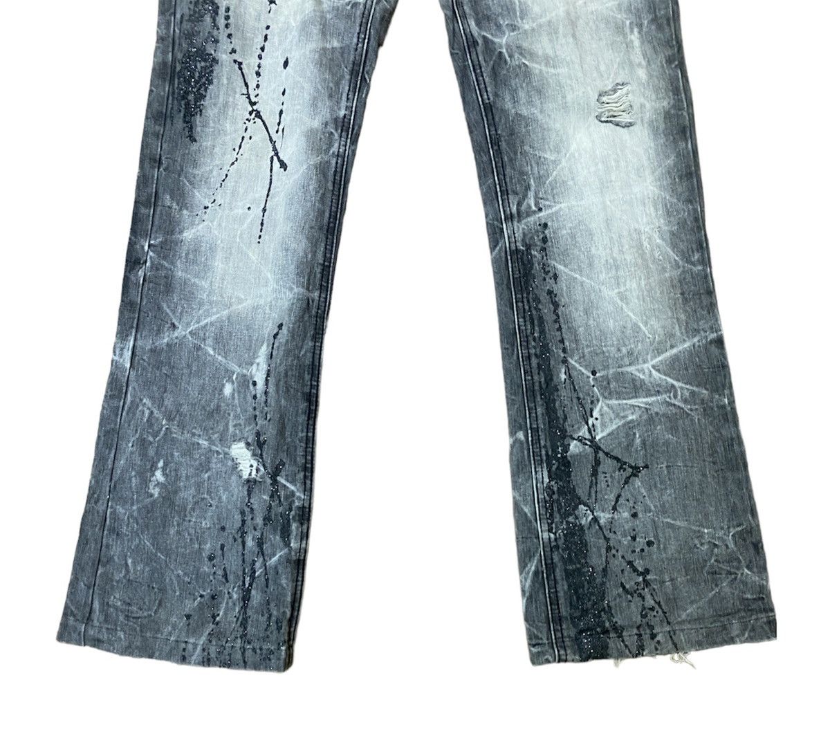 Designer × Japanese Brand × Vintage VINTAGE LOWBOX PREMIUM DISTRESSED GLITTER SPLASHED FLARED Size US 32 / EU 48 - 4 Thumbnail