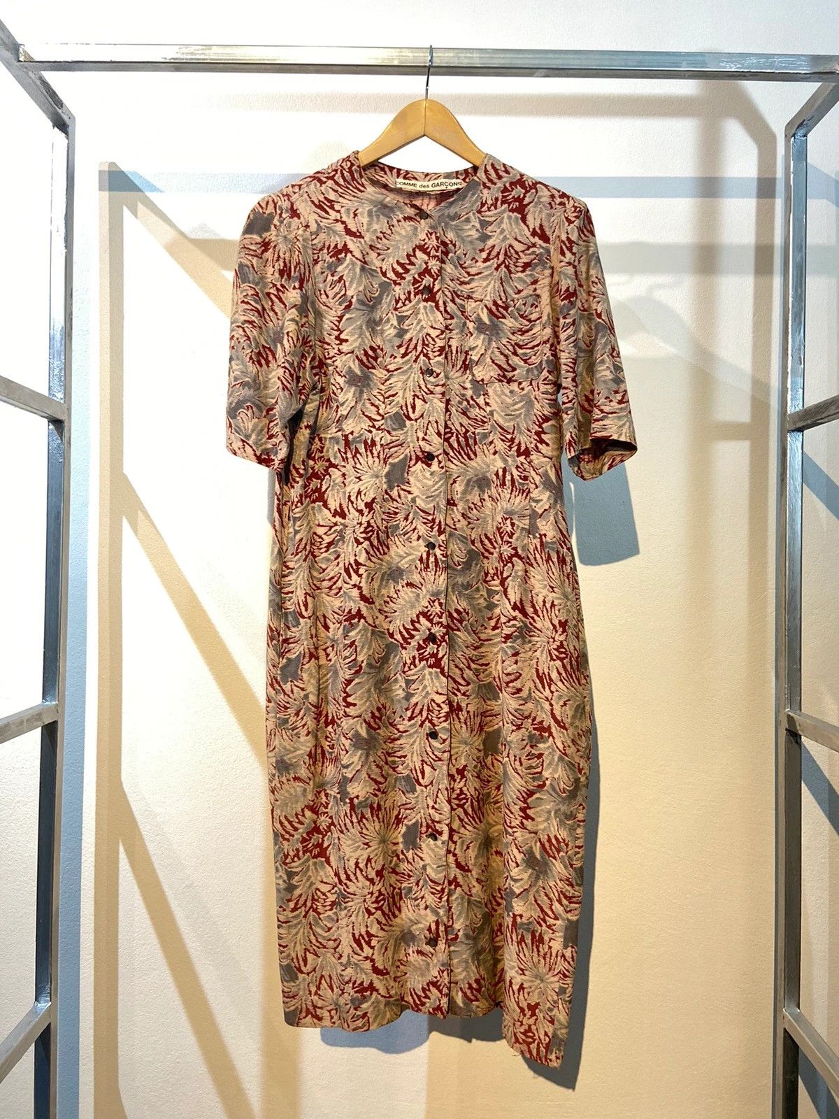 image of Vintage Comme Des Garcons 80's Dress Shirt in Red, Women's (Size Medium)