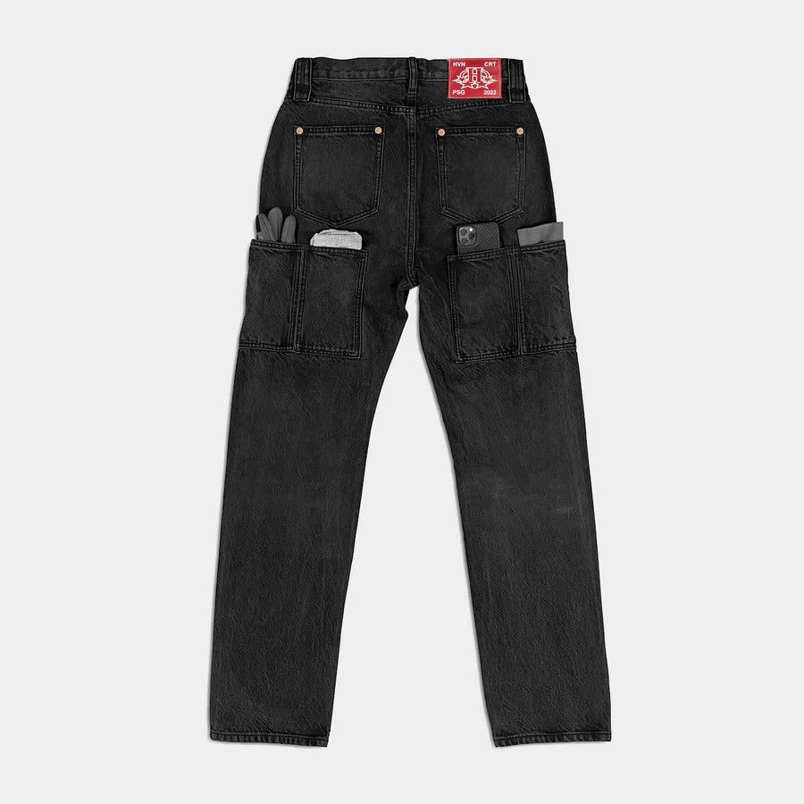 image of Haven Court Quad Cargo Denim Black - 14.5Oz (Vintage Wash), Men's (Size 38)