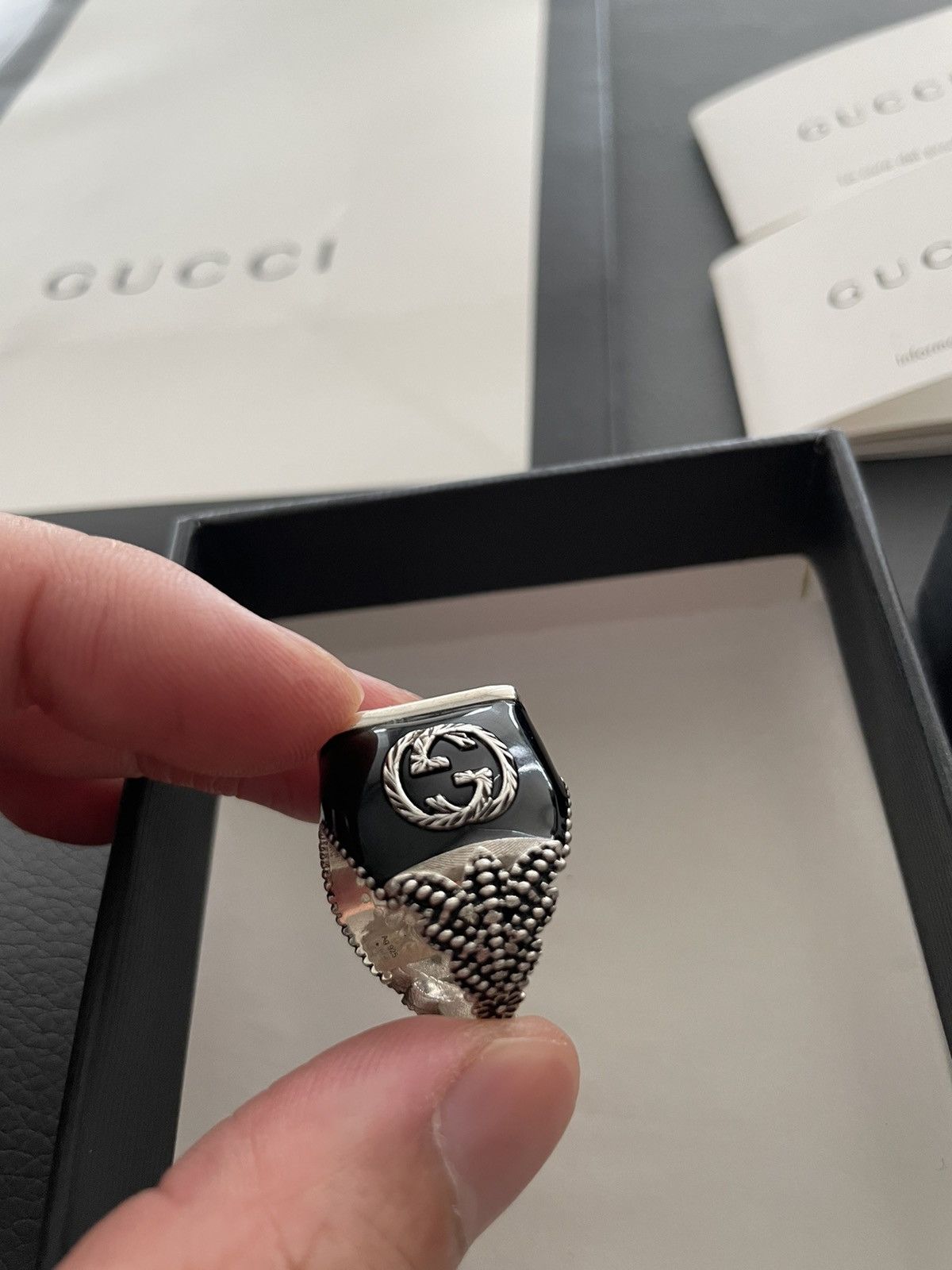 Gucci New Super Runway Limited Edition Diamond 💎 Stone Men’s Ring Size ONE SIZE - 15 Thumbnail