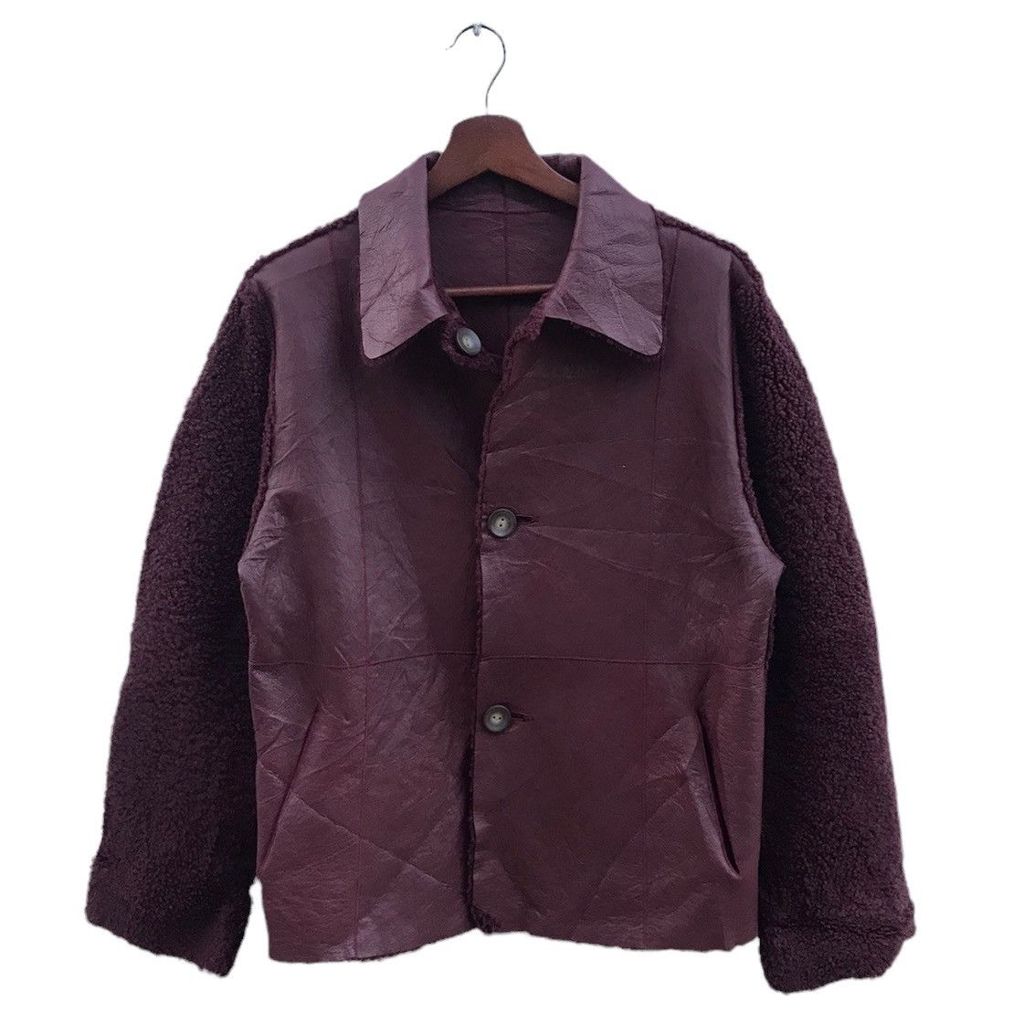 Japanese Brand Vintage Leather Jacket Wool Reversible Size US M / EU 48-50 / 2 - 1 Thumbnail
