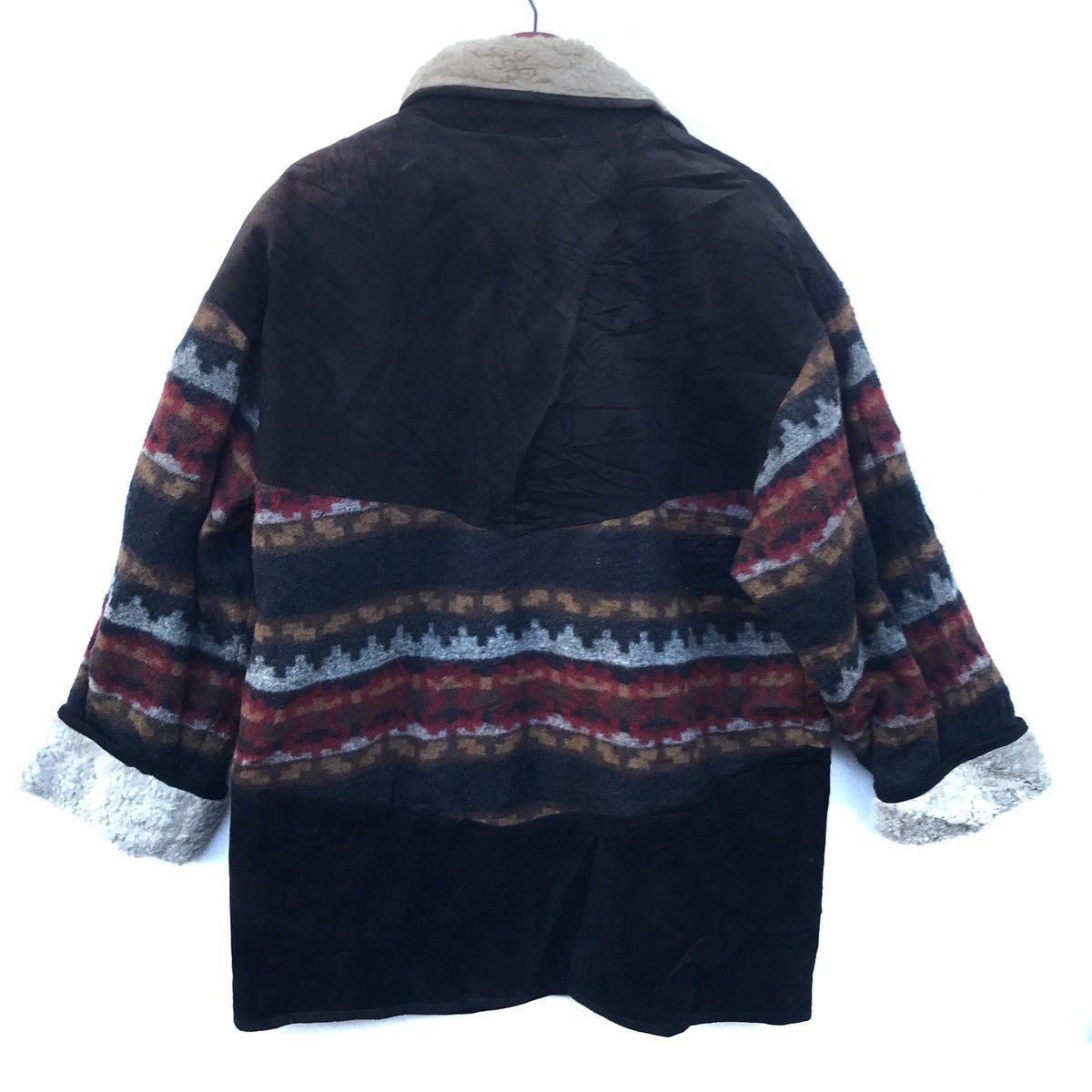 Japanese Brand Vintage Native Bandana Leather Wool Buttonup Jacket Size US L / EU 52-54 / 3 - 7 Thumbnail