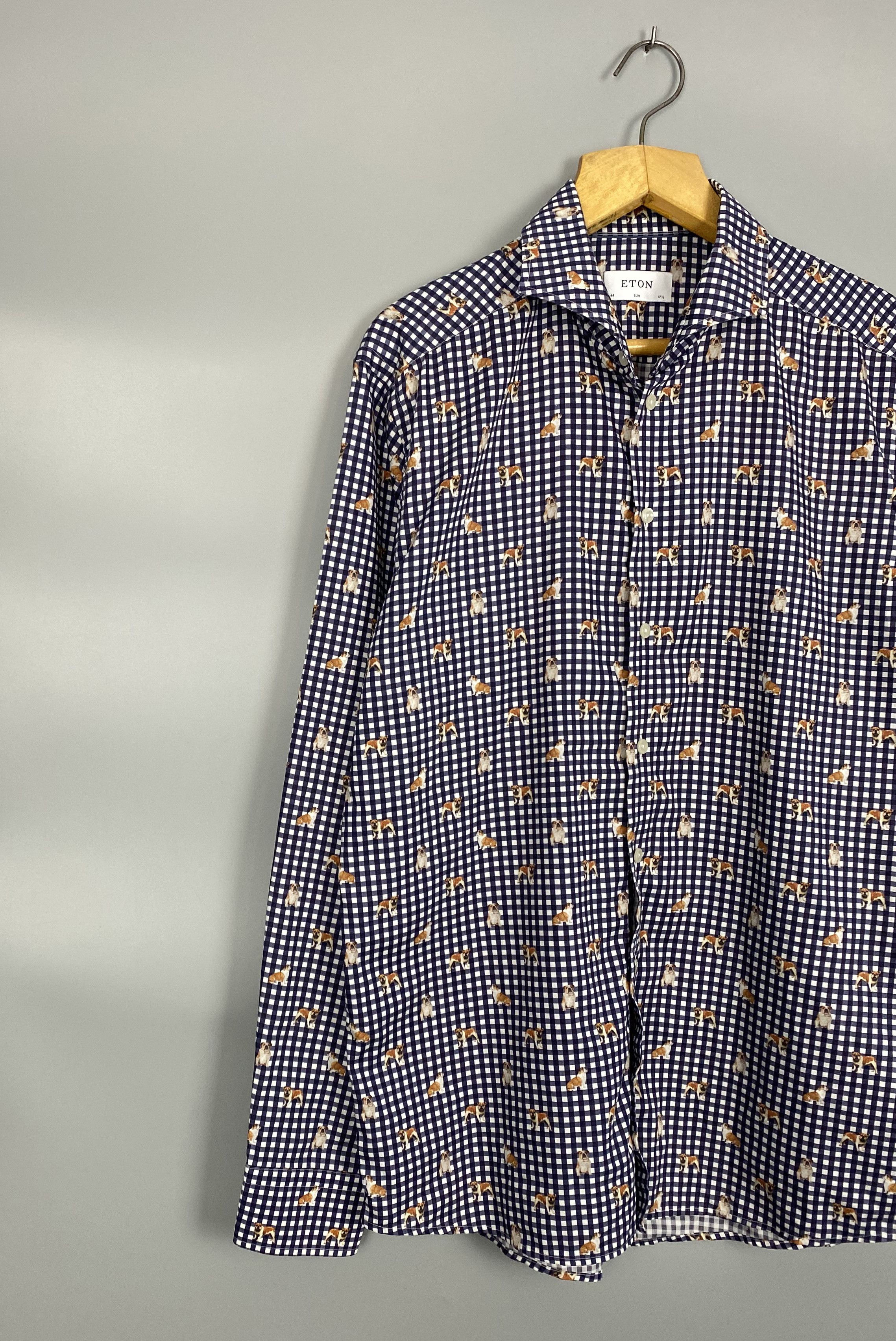 Eton NEW ETON Printed Dog Shirt Size US XL / EU 56 / 4 - 2 Thumbnail