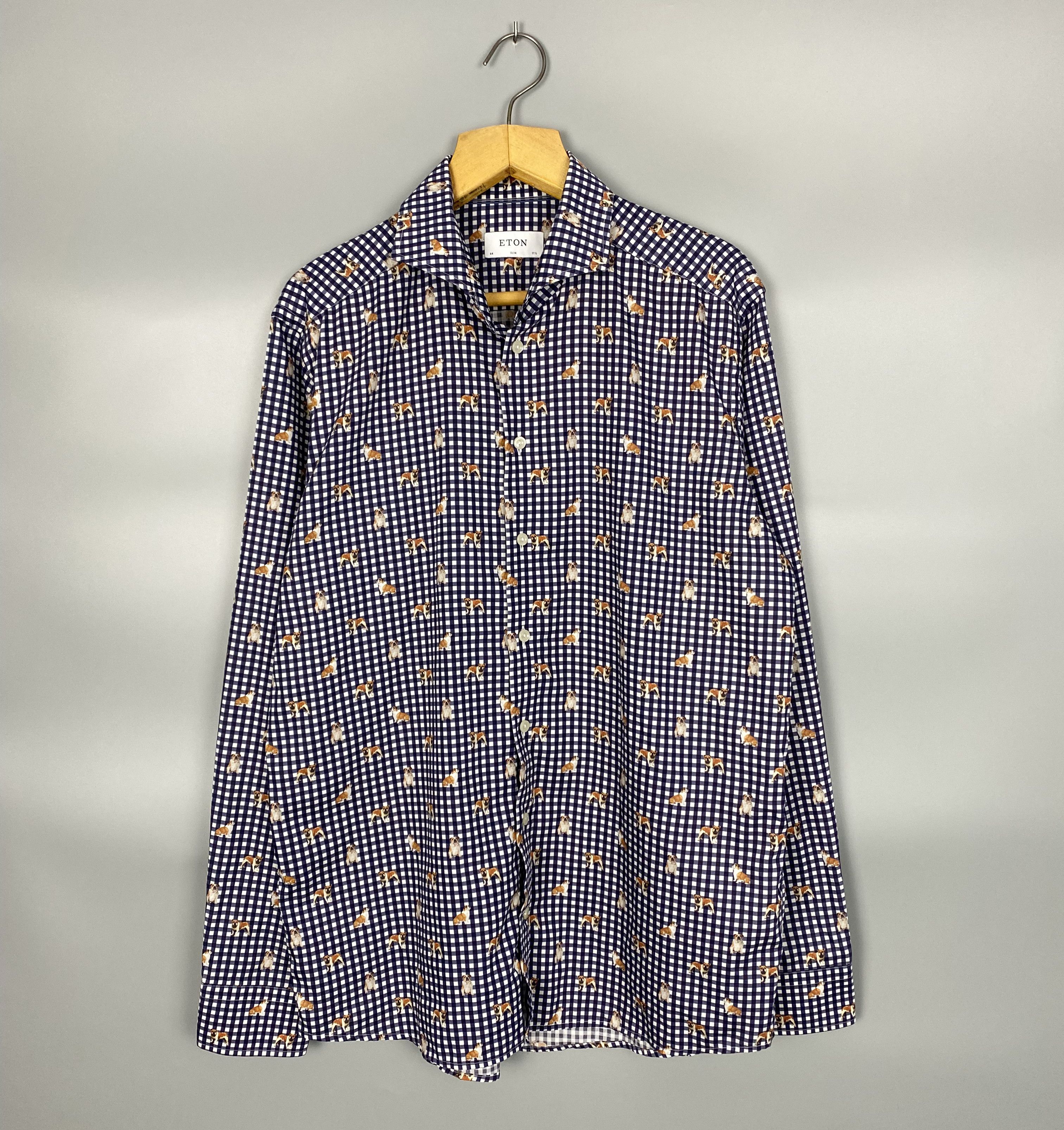 Eton NEW ETON Printed Dog Shirt Size US XL / EU 56 / 4 - 1 Thumbnail