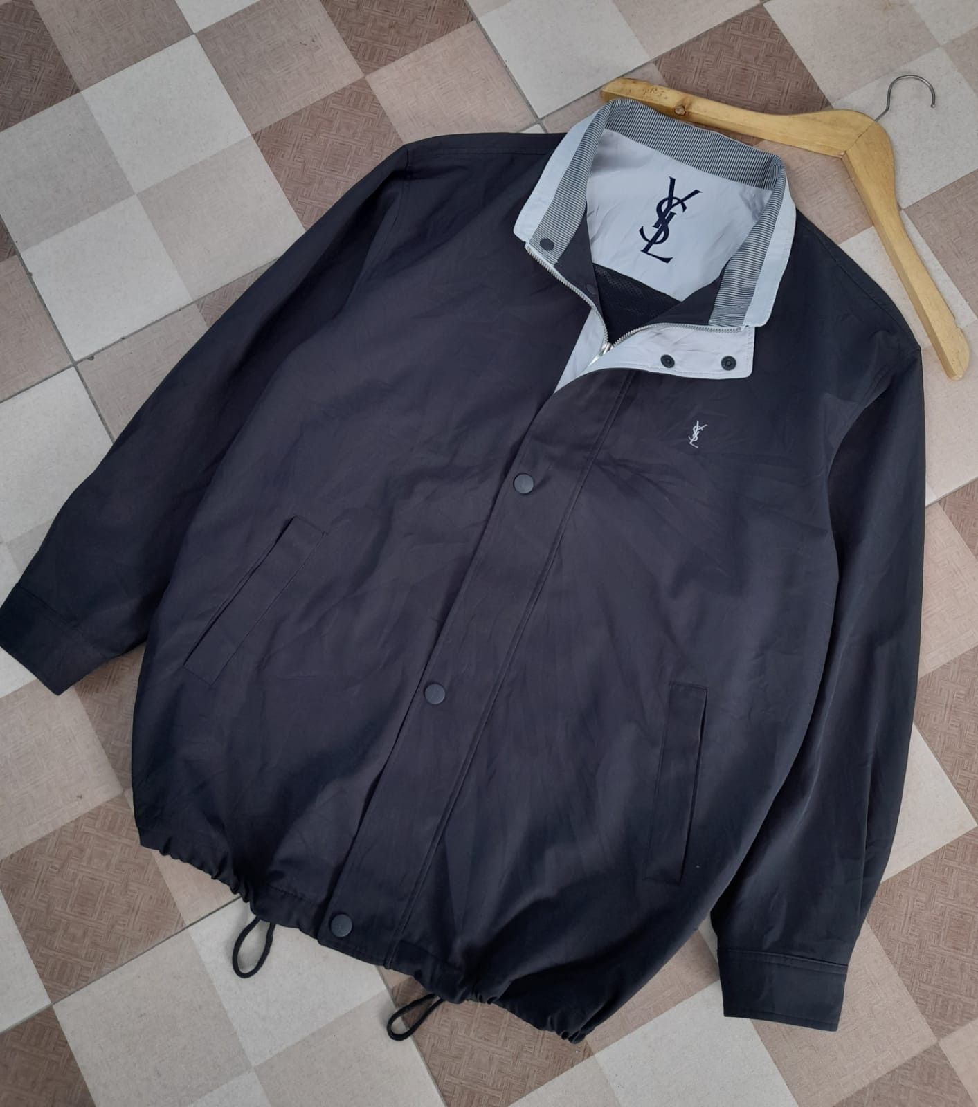 image of Itemvintage YVES Saint Laurent X YSL Jacket in Dark Navy, Men's (Size Large)