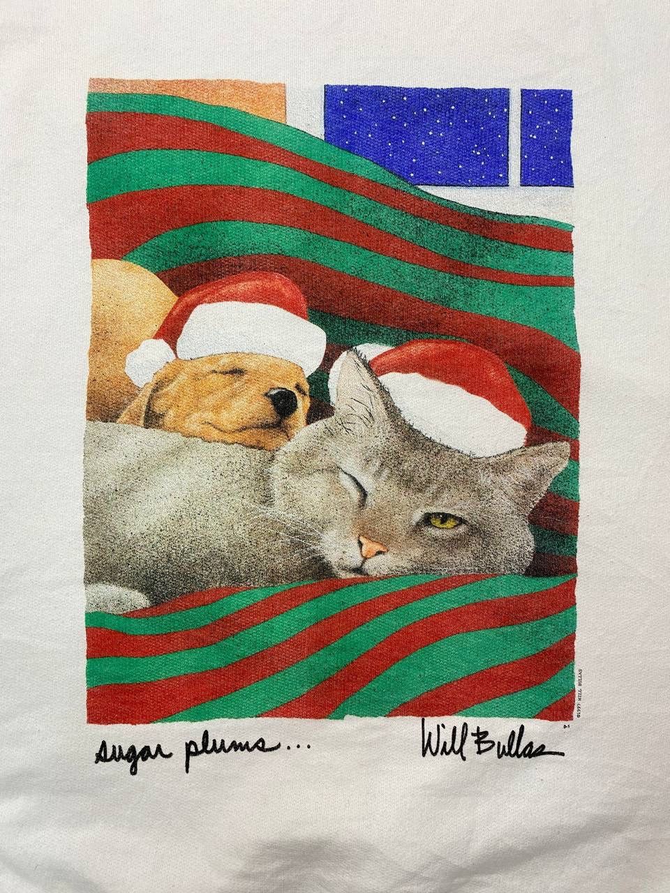 Hanes Vintage 90s Cat Dog Sweatshirt Will Bullas Size US XL / EU 56 / 4 - 10 Thumbnail