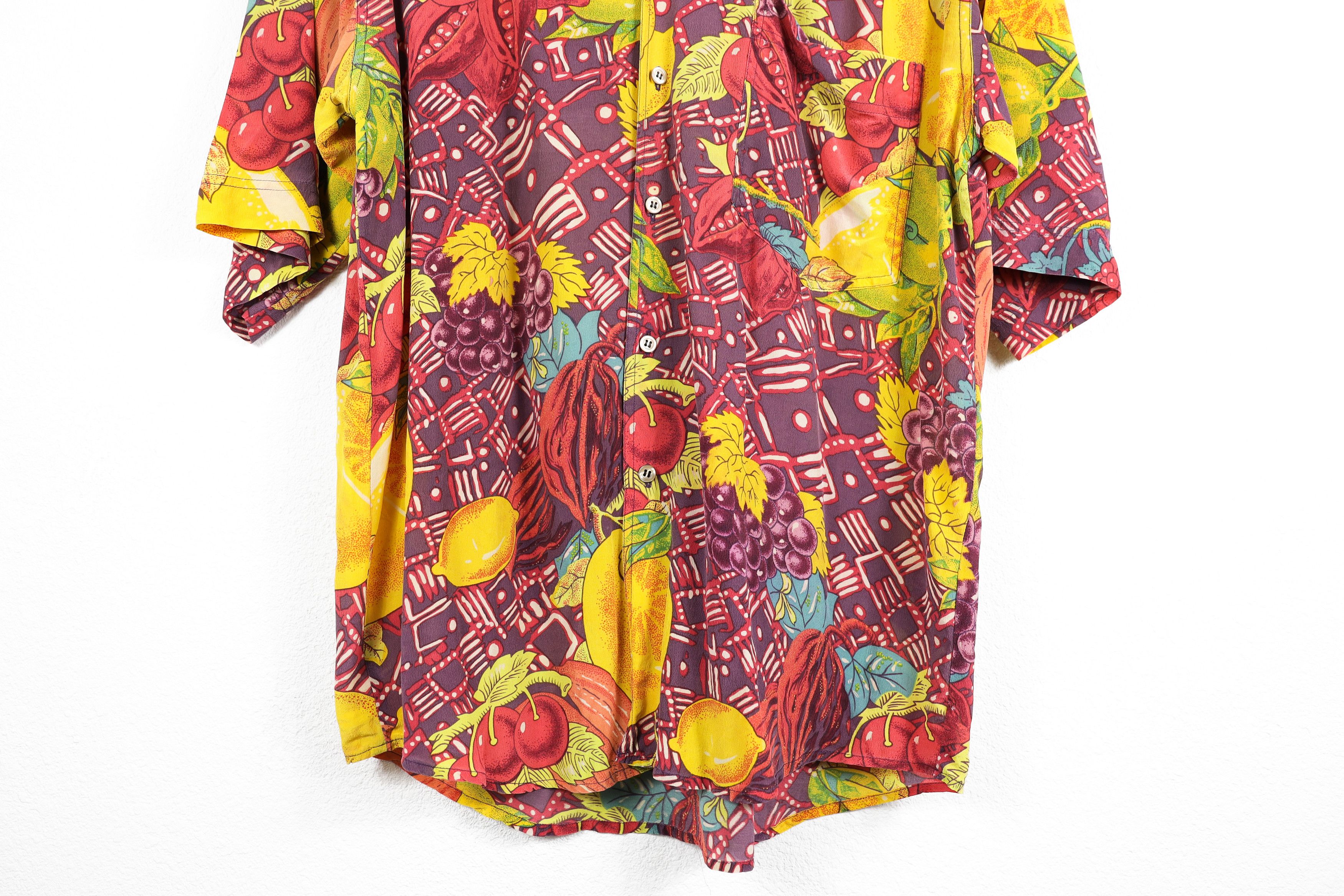 SikSilk × Vintage Vintage Fenn Wright Manson Fruit Printed Pattern Silk Shirt Size US L / EU 52-54 / 3 - 3 Thumbnail