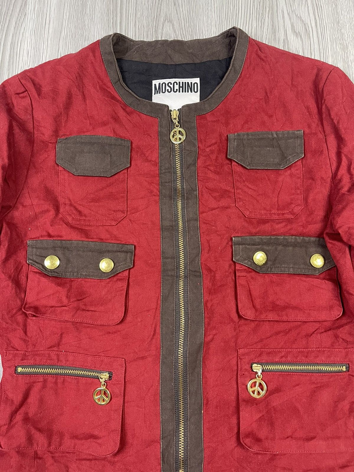 Moschino Moschino Multipocket Gold peace zipper Red Jacket Size S / US 4 / IT 40 - 6 Thumbnail