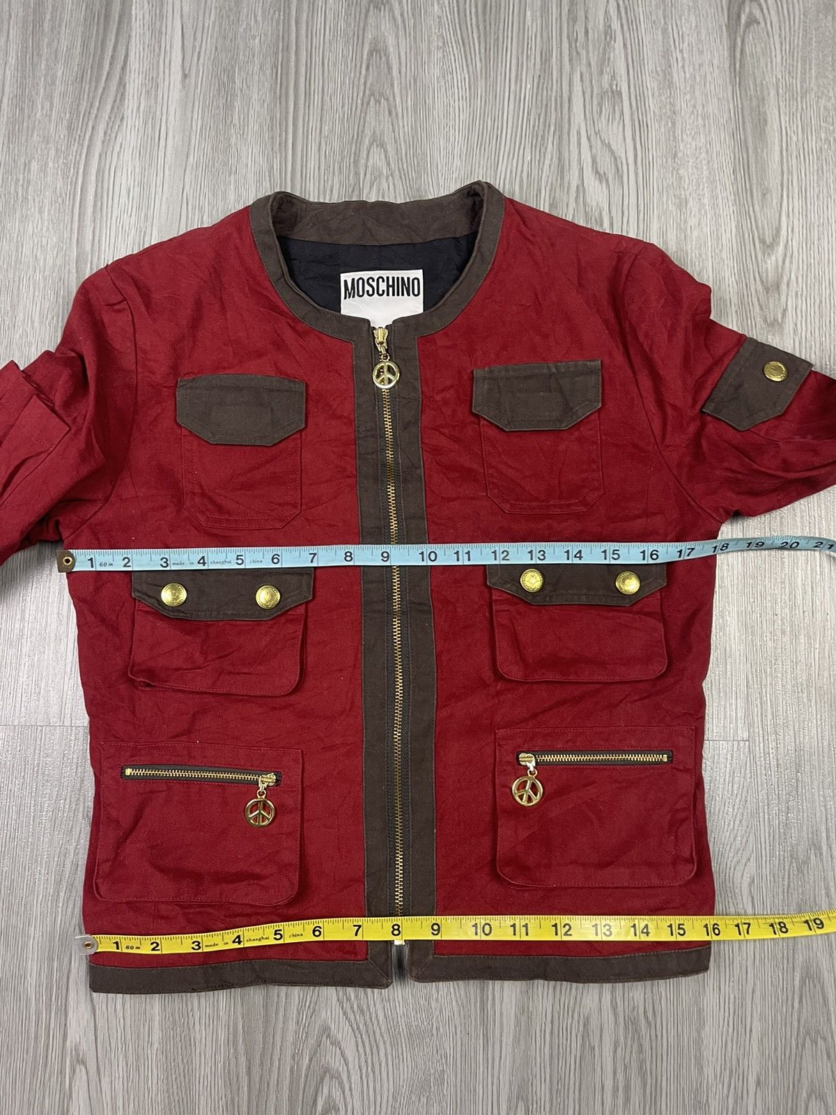 Moschino Moschino Multipocket Gold peace zipper Red Jacket Size S / US 4 / IT 40 - 7 Thumbnail