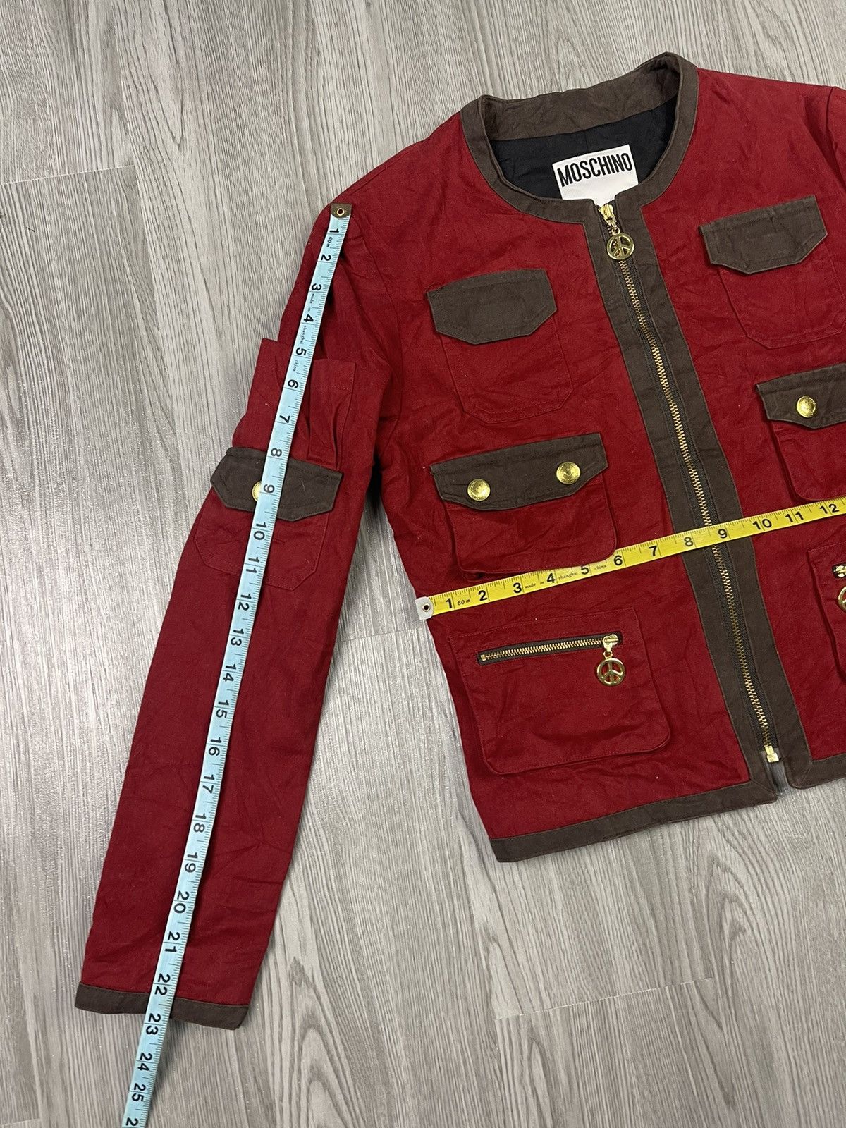 Moschino Moschino Multipocket Gold peace zipper Red Jacket Size S / US 4 / IT 40 - 10 Thumbnail