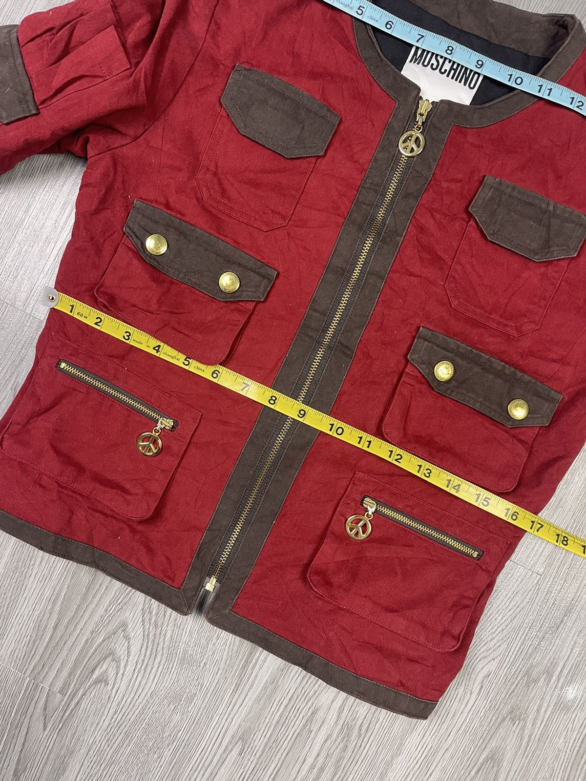 Moschino Moschino Multipocket Gold peace zipper Red Jacket Size S / US 4 / IT 40 - 9 Thumbnail