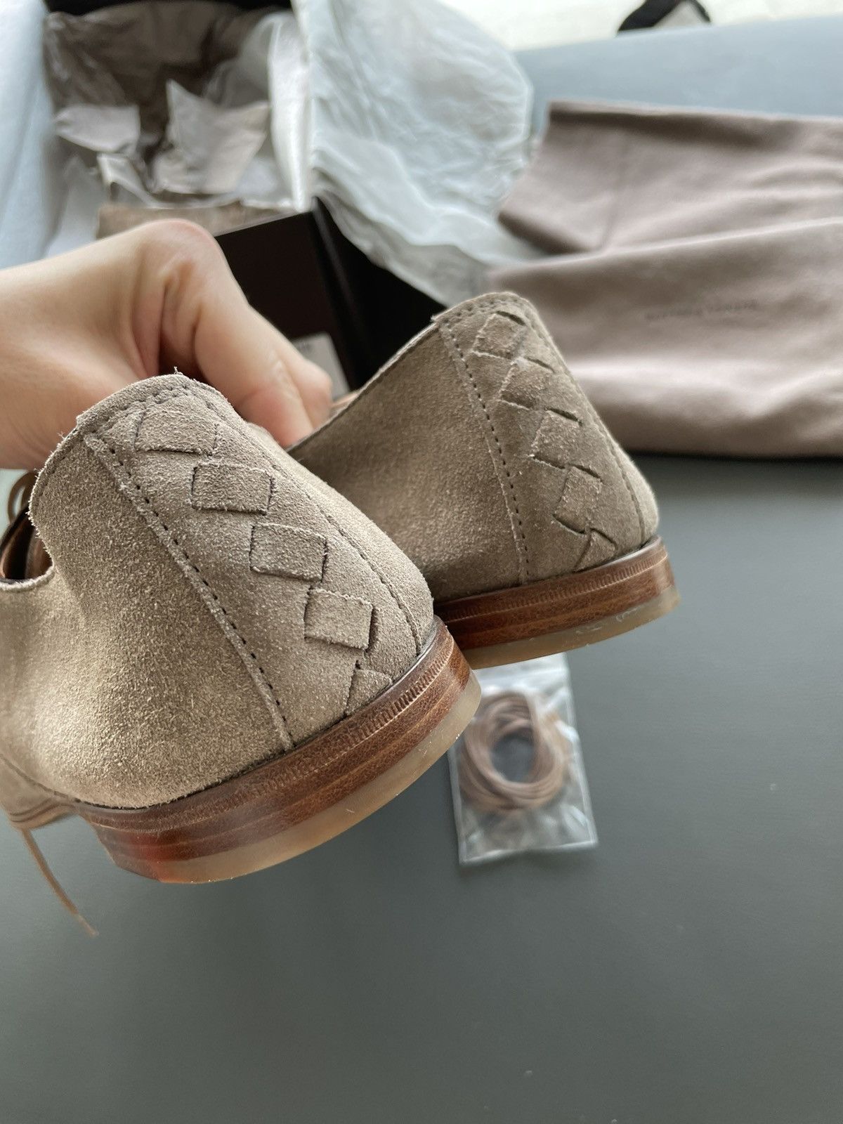 Bottega Veneta Brand New Runway Suede Leather Lace up Shoes Size US 10 / EU 43 - 7 Thumbnail
