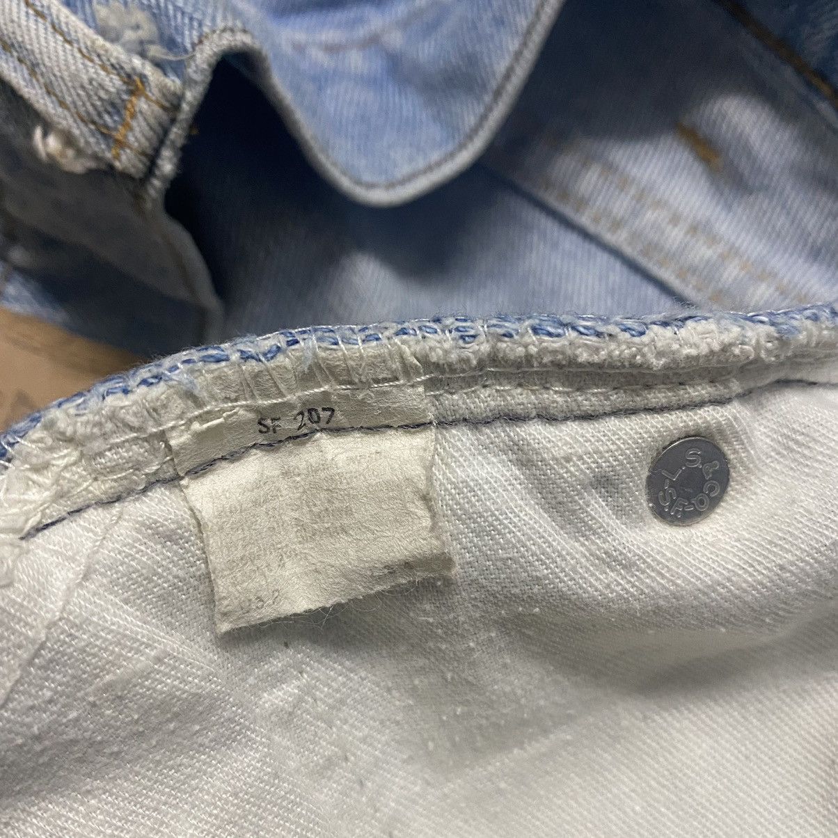 Levi's Vintage 80s Levis 505 Orangetab Overwashed Jeans Button 8 Size US 31 - 17 Thumbnail