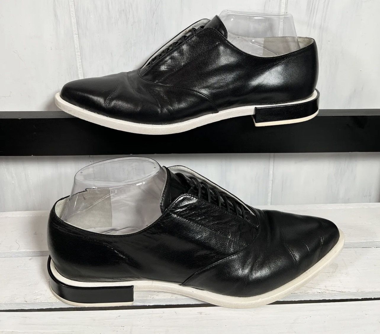 Black & White Leather Oxfords Tried On but New