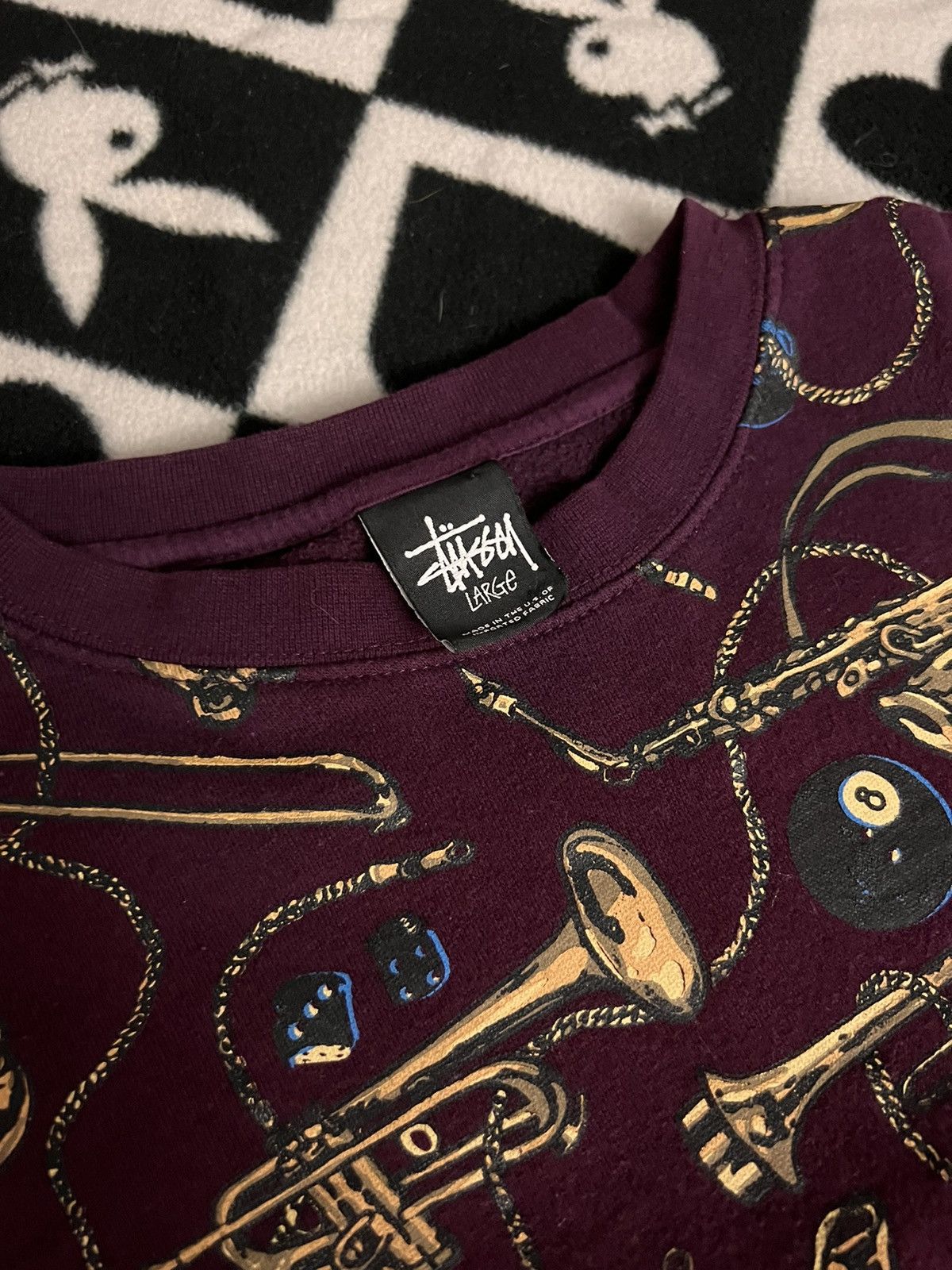 Stussy × Vintage Vintage Stussy Allover Print Sweater Size US L / EU 52-54 / 3 - 3 Thumbnail