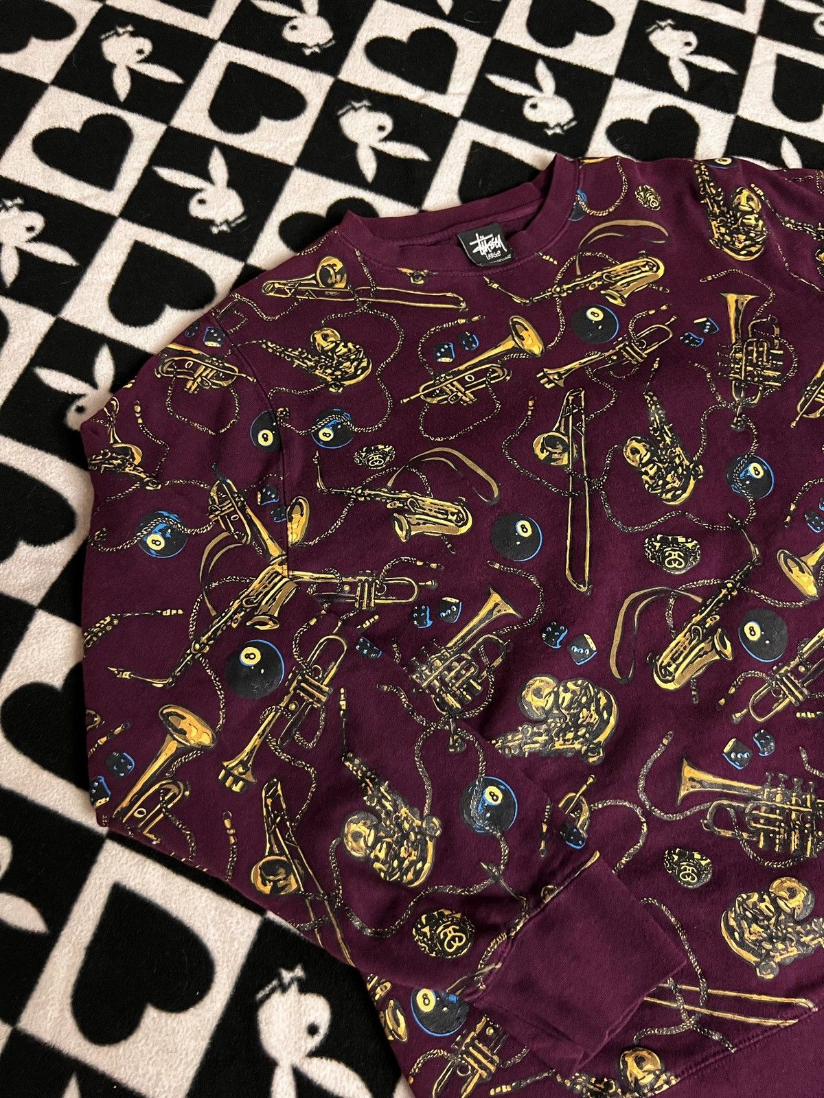 Stussy × Vintage Vintage Stussy Allover Print Sweater Size US L / EU 52-54 / 3 - 1 Thumbnail