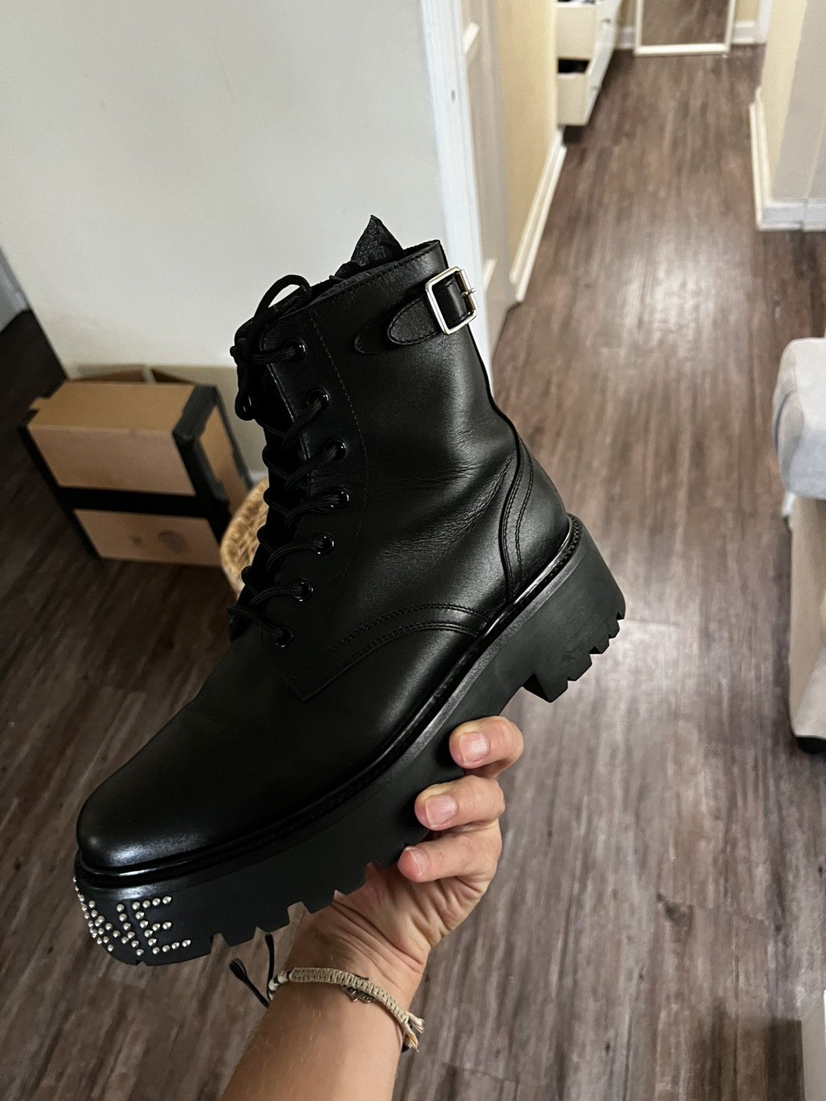 Celine Studded Logo Boots Size US 9.5 / EU 42-43 - 4 Thumbnail