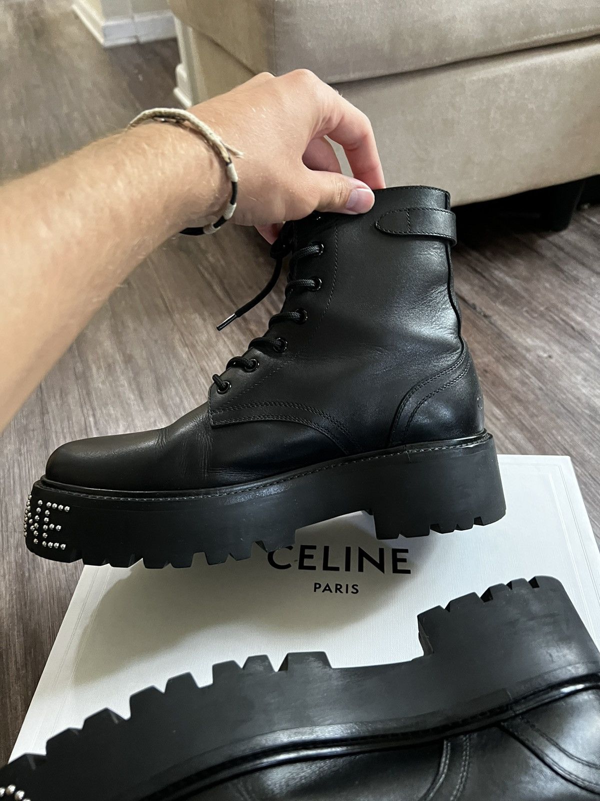 Celine Studded Logo Boots Size US 9.5 / EU 42-43 - 9 Thumbnail