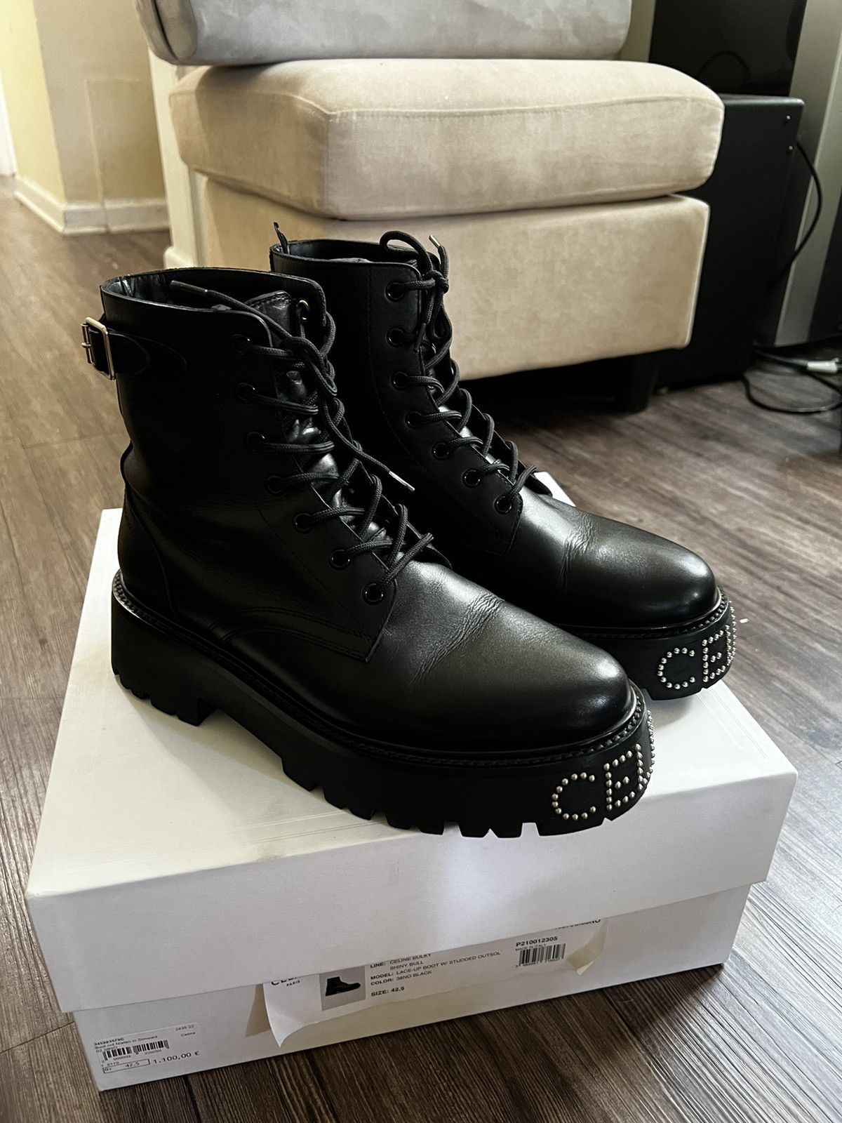 Celine Studded Logo Boots Size US 9.5 / EU 42-43 - 2 Thumbnail