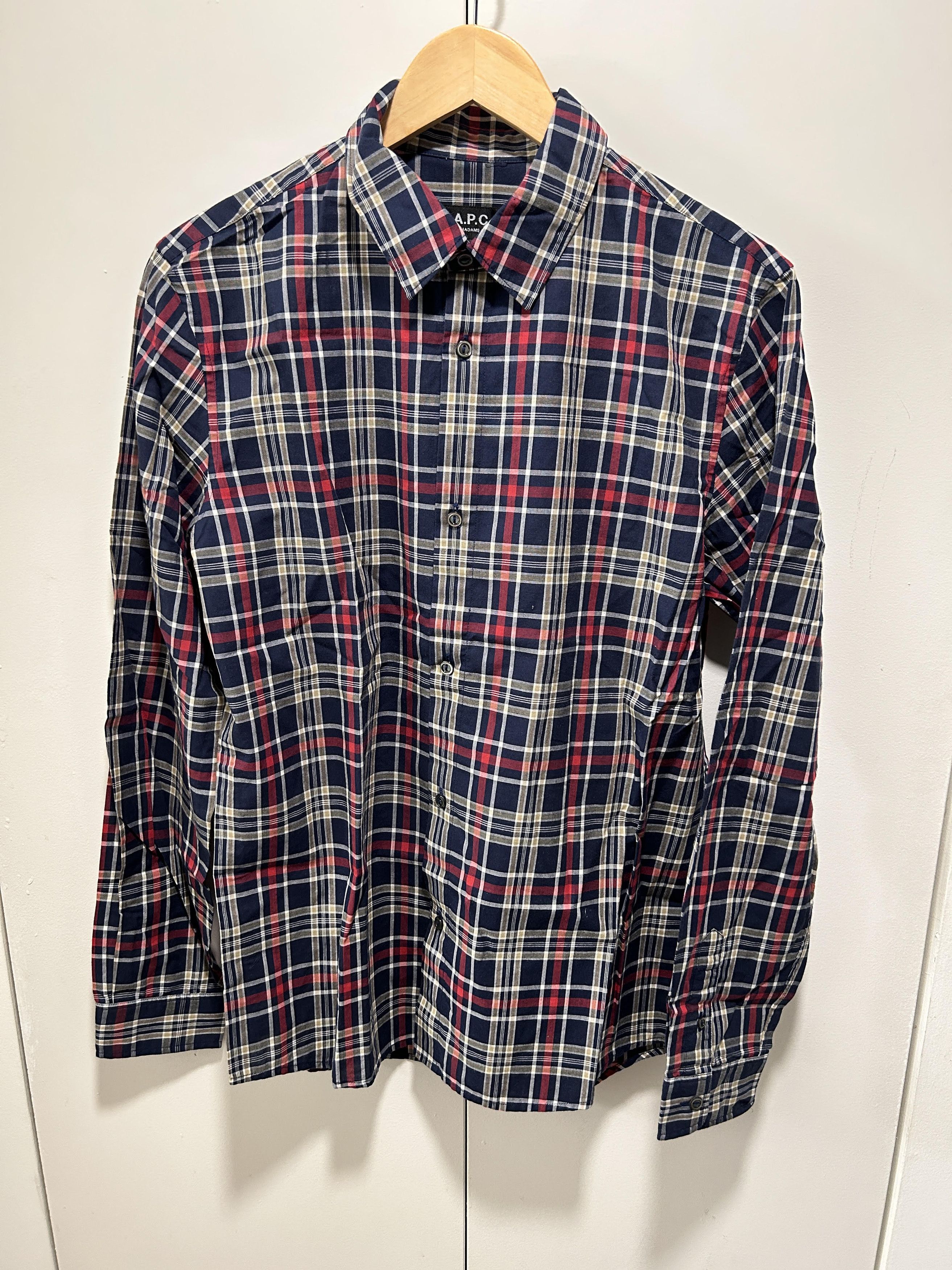 A.P.C. checkered cotton button shirt plaid stripe longsleeve