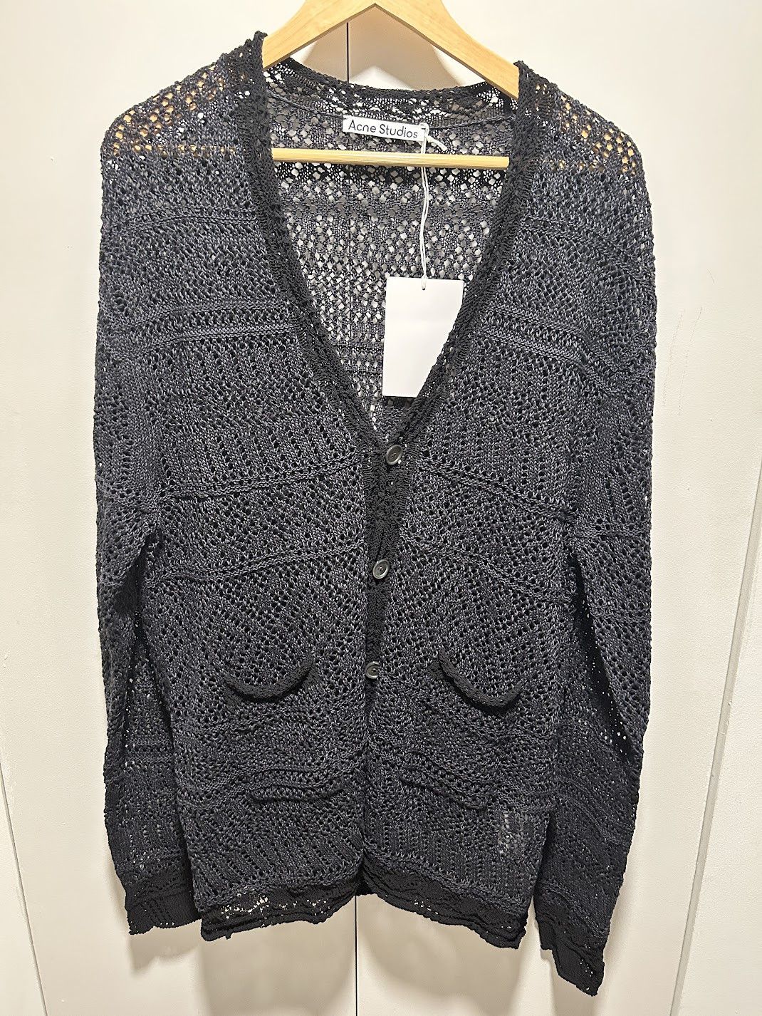 Acne Studios Acne Studios Crochet Cardigan Charcoal / Black Size US M / EU 48-50 / 2 - 1 Thumbnail
