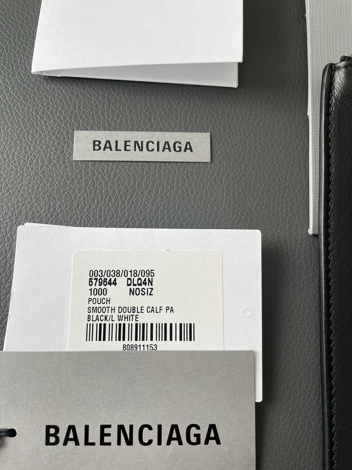 Balenciaga Rare New Balenciaga Runway Brand New Logo Leather Pouch Bag Size ONE SIZE - 9 Thumbnail