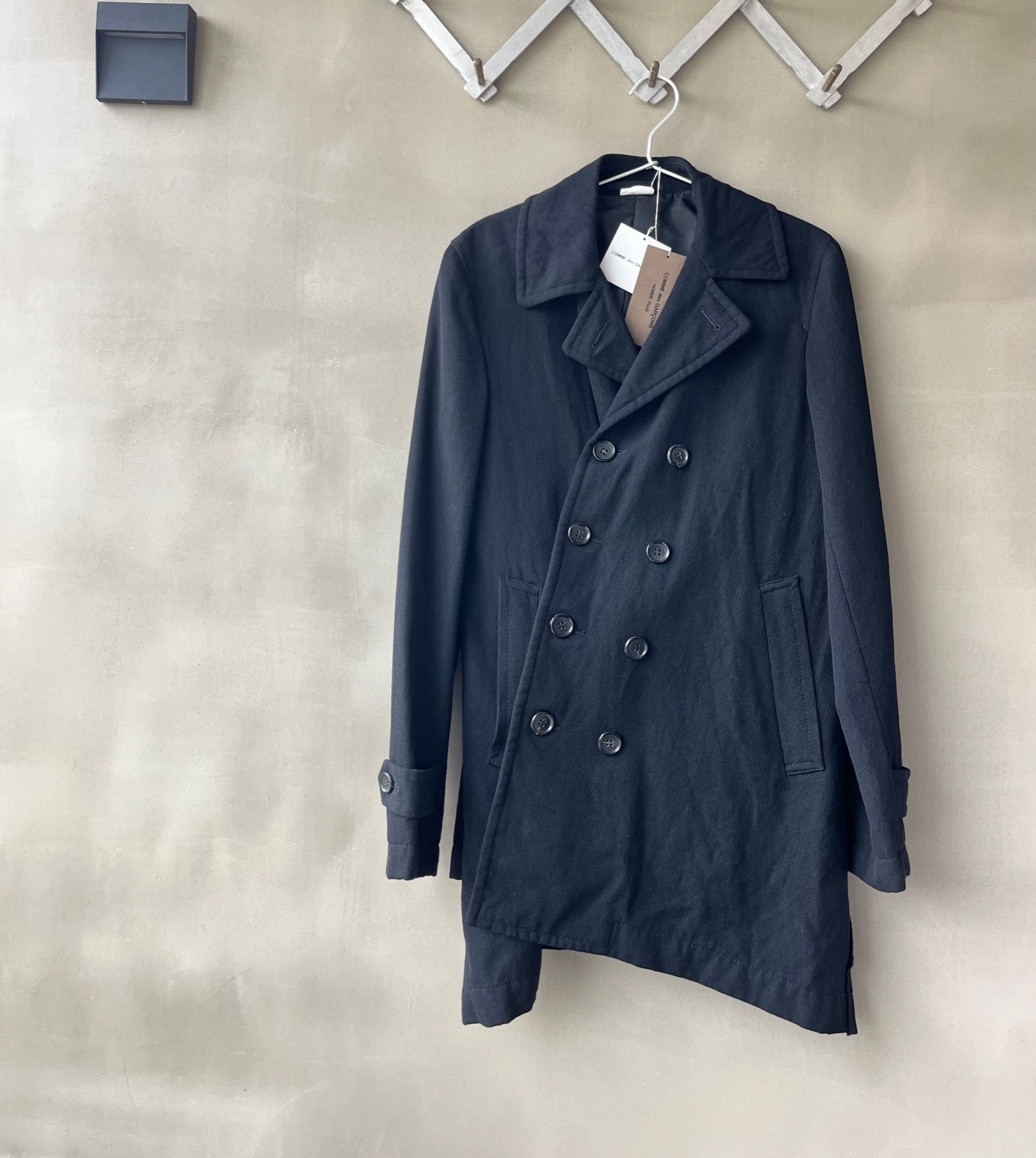 Comme des Garcons Homme Plus Comme des Garcons Homme Plus Asymmetric Cut Peacoat Jacket Size US XS / EU 42 / 0 - 1 Thumbnail