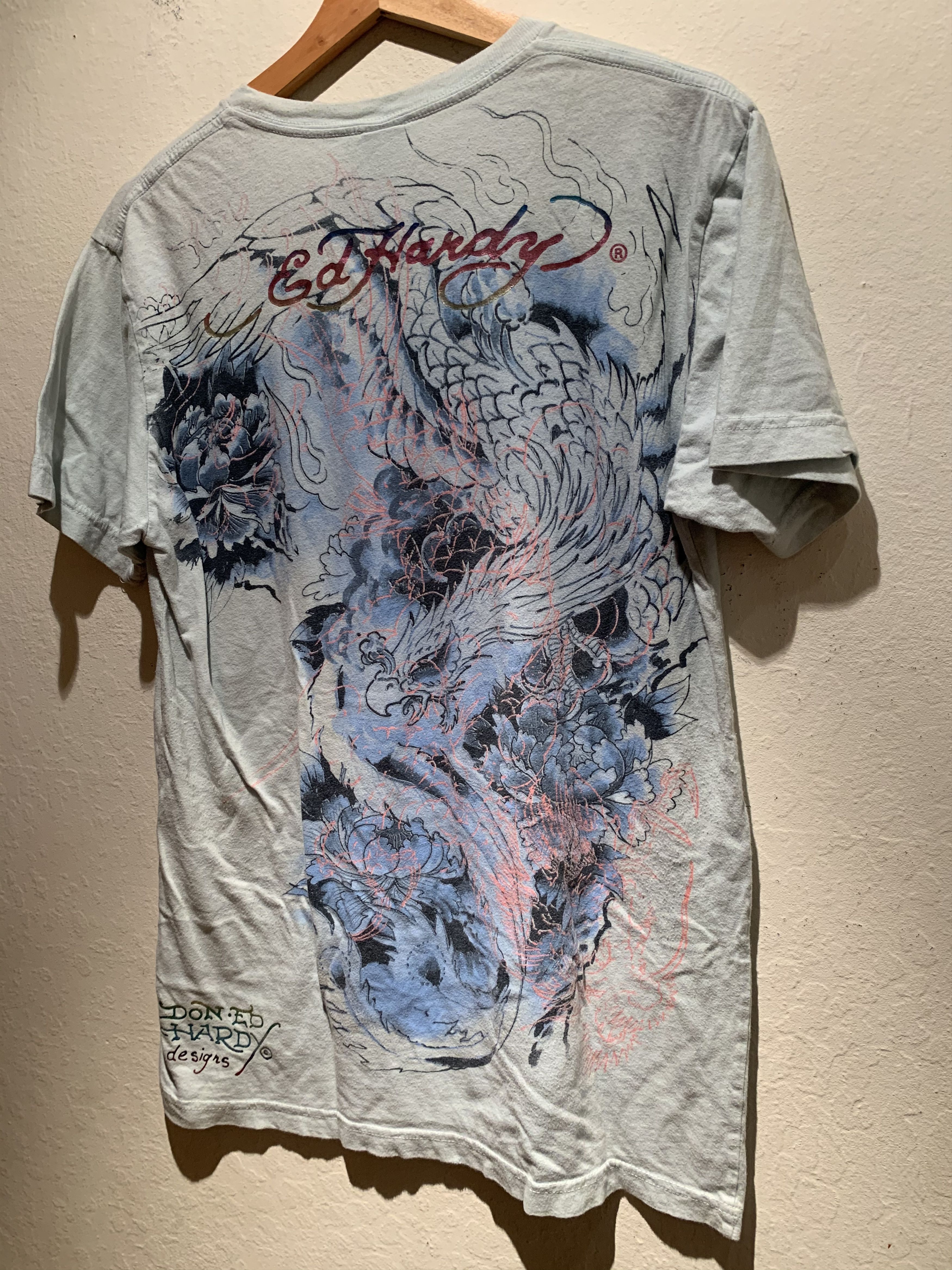 Christian Audigier × Ed Hardy RARE Ed Hardy Christian Audigier Rhinestone USA-Made T-Shirt Size US M / EU 48-50 / 2 - 2 Thumbnail