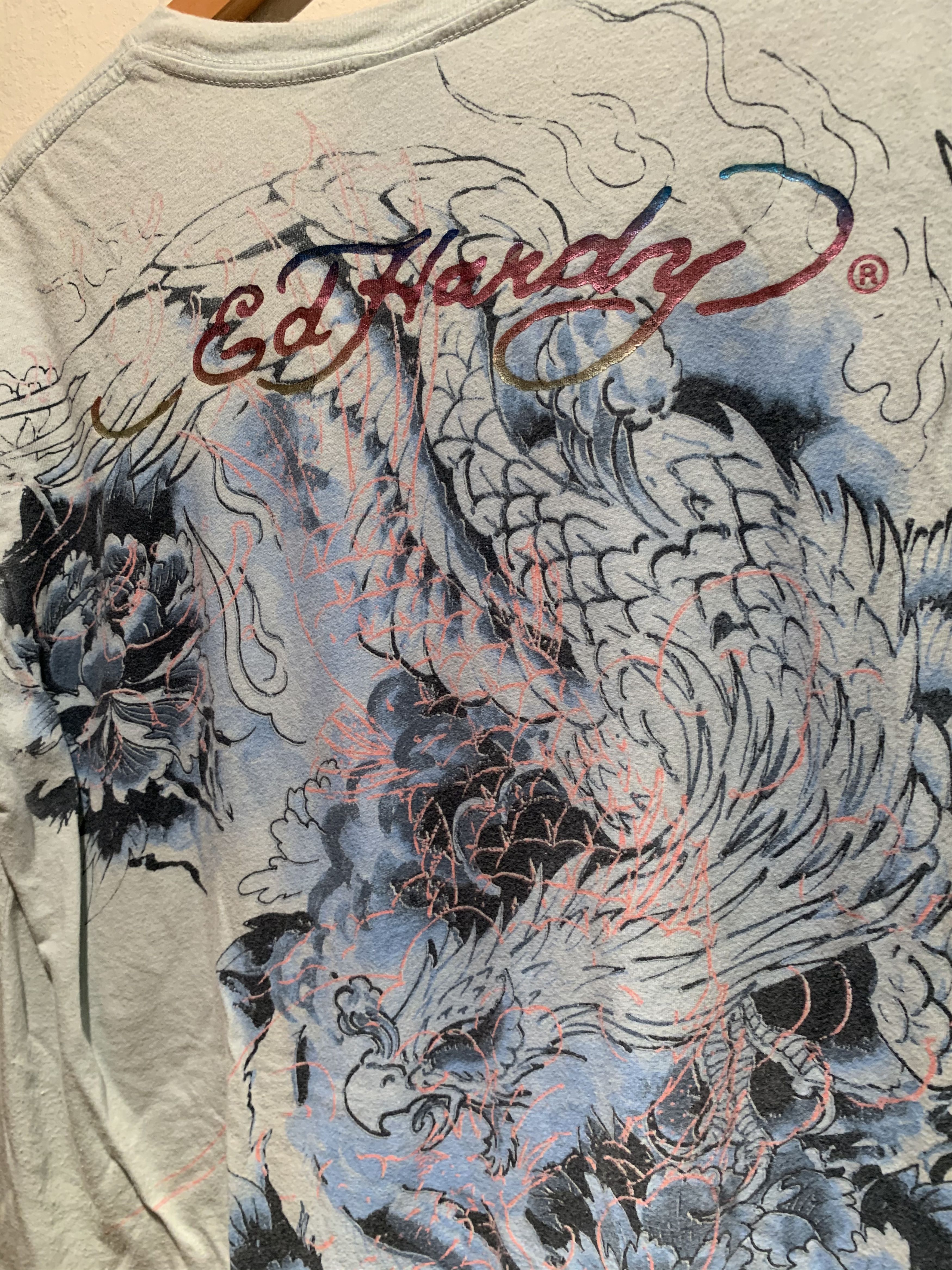 Christian Audigier × Ed Hardy RARE Ed Hardy Christian Audigier Rhinestone USA-Made T-Shirt Size US M / EU 48-50 / 2 - 3 Thumbnail