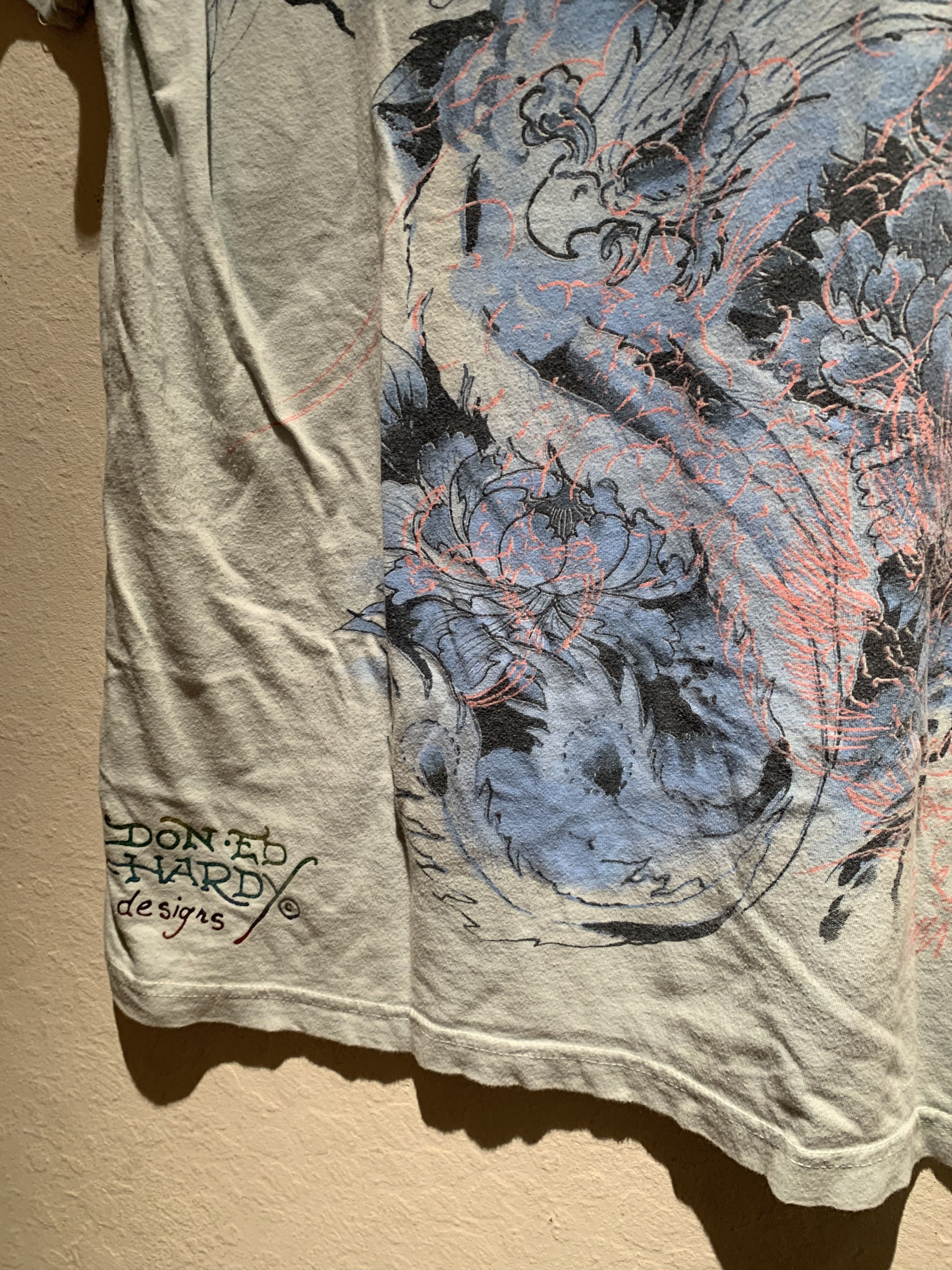 Christian Audigier × Ed Hardy RARE Ed Hardy Christian Audigier Rhinestone USA-Made T-Shirt Size US M / EU 48-50 / 2 - 4 Thumbnail