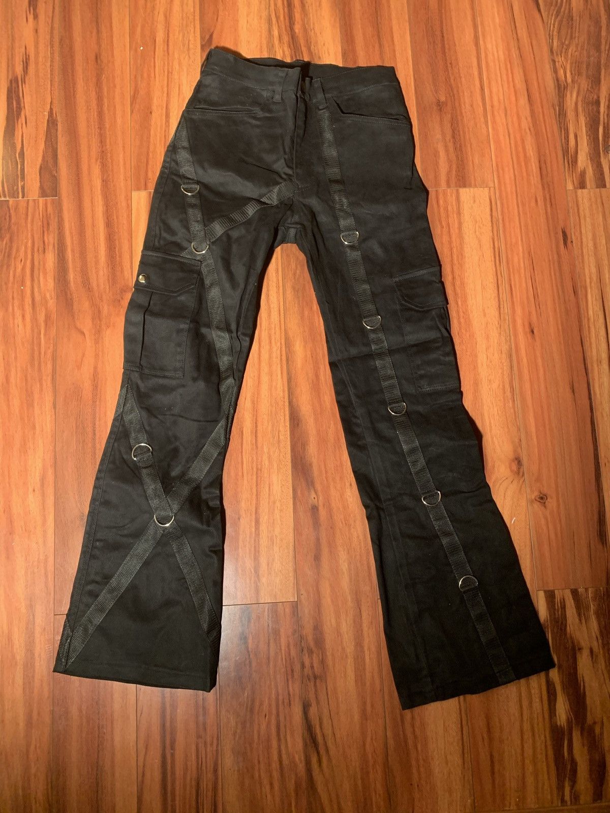 Black Bondage Flare Pants