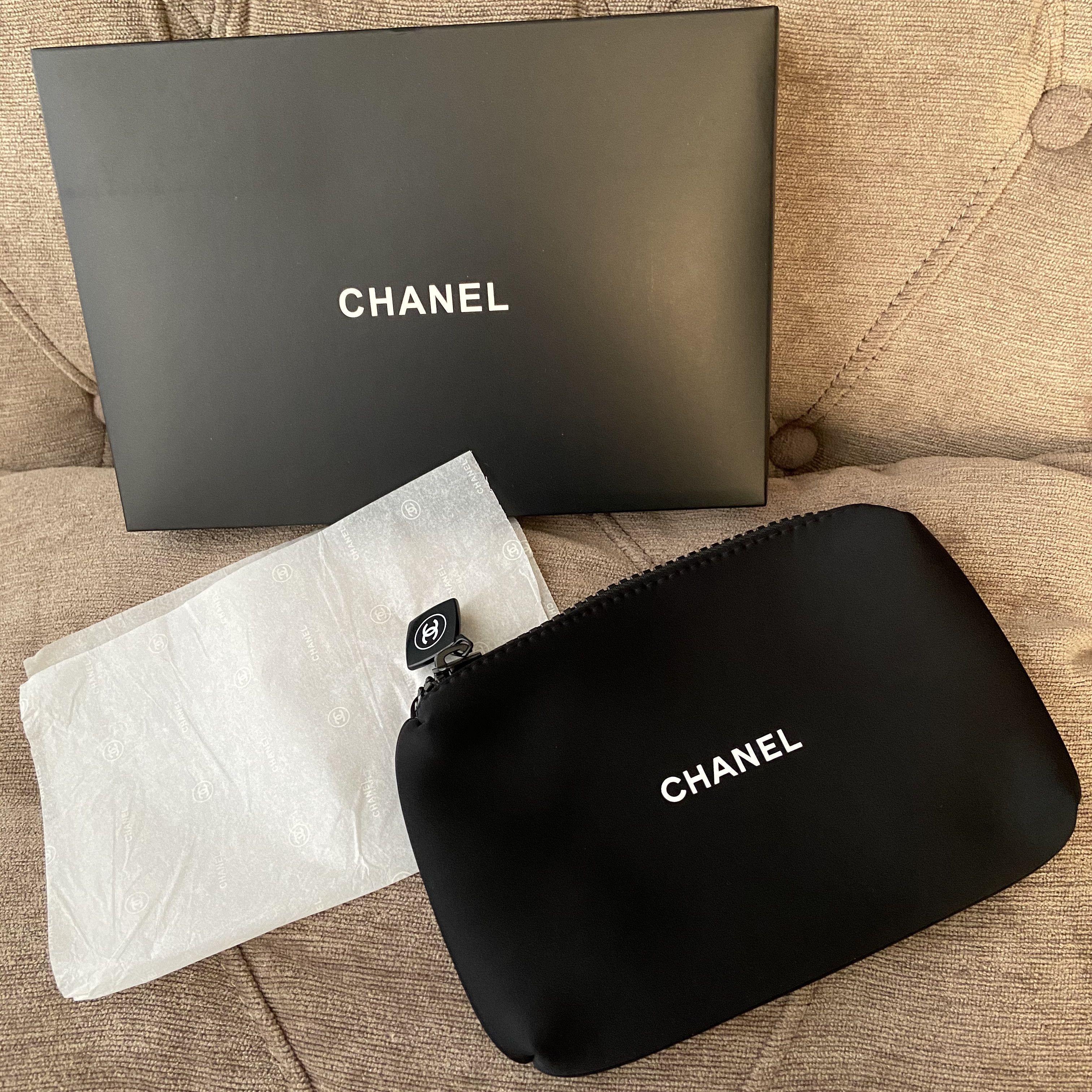 Chanel neoprene store makeup bag