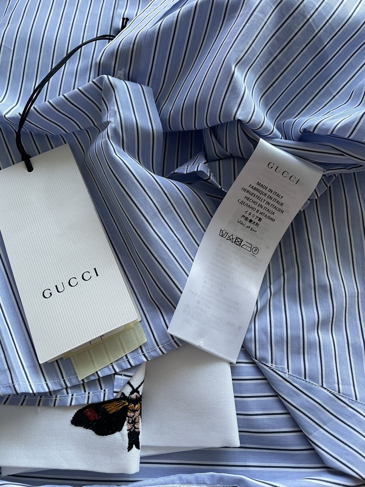 Gucci Rare 100% New Super Runway Embroidery Butterfly Duke Shirt Size US XL / EU 56 / 4 - 13 Thumbnail