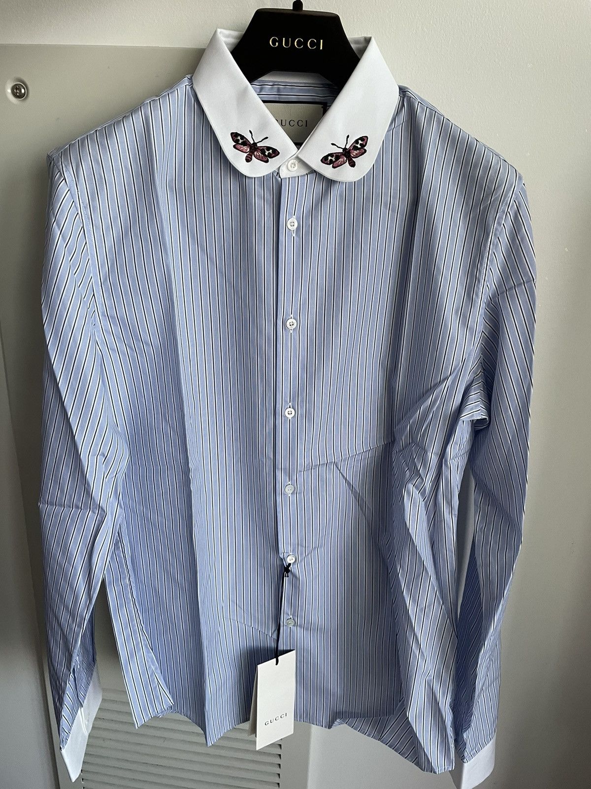 Gucci Rare 100% New Super Runway Embroidery Butterfly Duke Shirt Size US XL / EU 56 / 4 - 23 Thumbnail