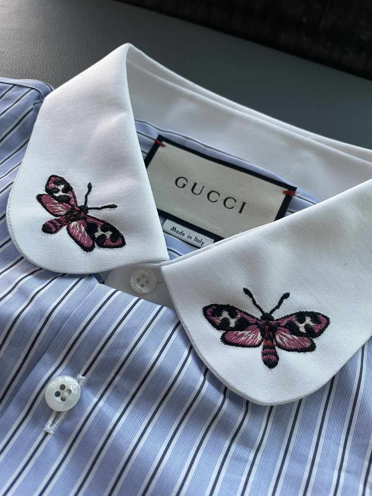 Gucci Rare 100% New Super Runway Embroidery Butterfly Duke Shirt Size US XL / EU 56 / 4 - 4 Thumbnail
