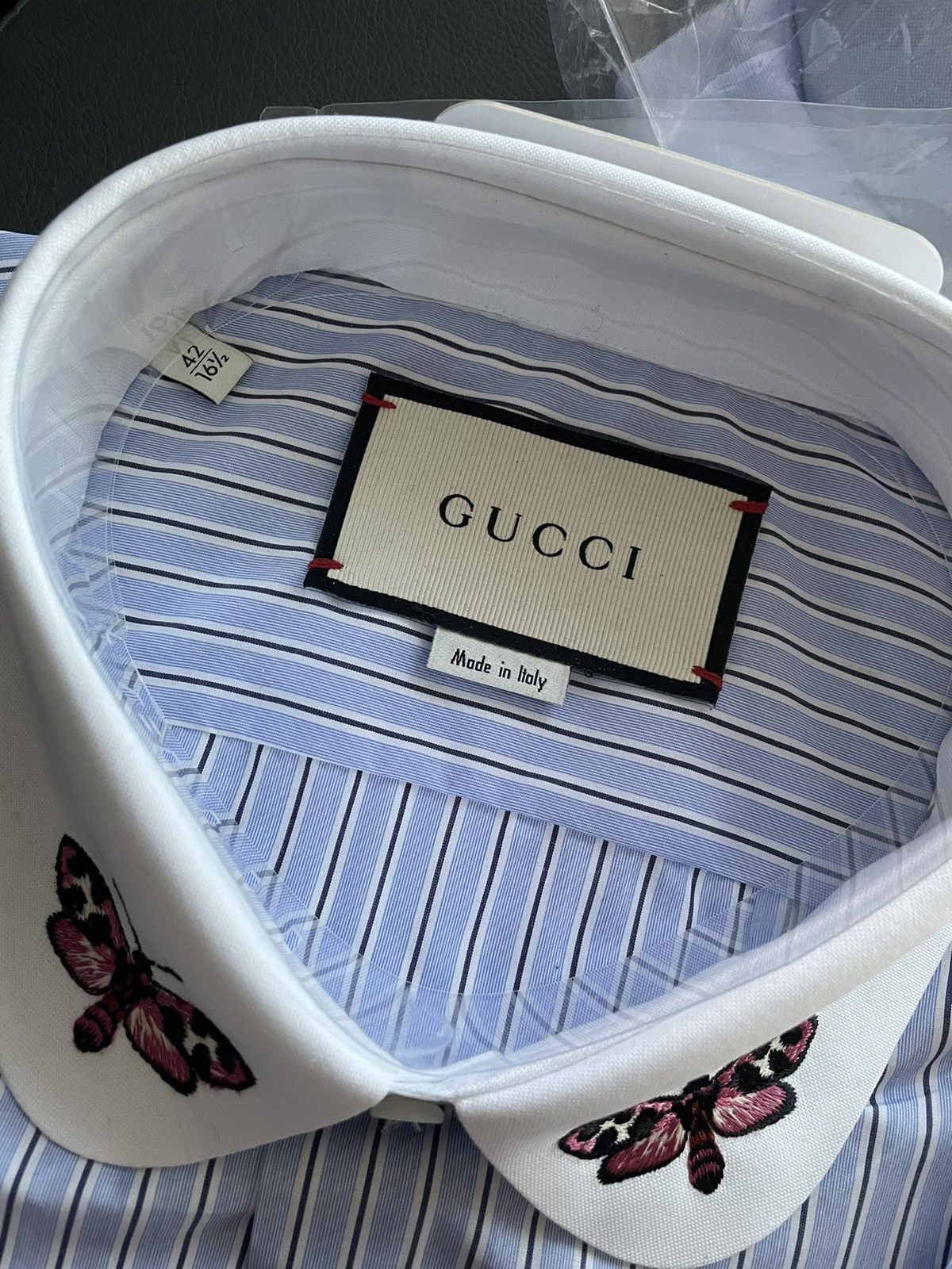 Gucci Rare 100% New Super Runway Embroidery Butterfly Duke Shirt Size US XL / EU 56 / 4 - 5 Thumbnail