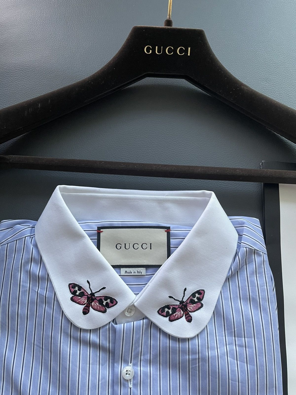 Gucci Rare 100% New Super Runway Embroidery Butterfly Duke Shirt Size US XL / EU 56 / 4 - 12 Thumbnail