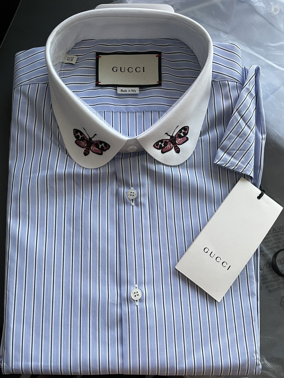 Gucci Rare 100% New Super Runway Embroidery Butterfly Duke Shirt Size US XL / EU 56 / 4 - 2 Thumbnail
