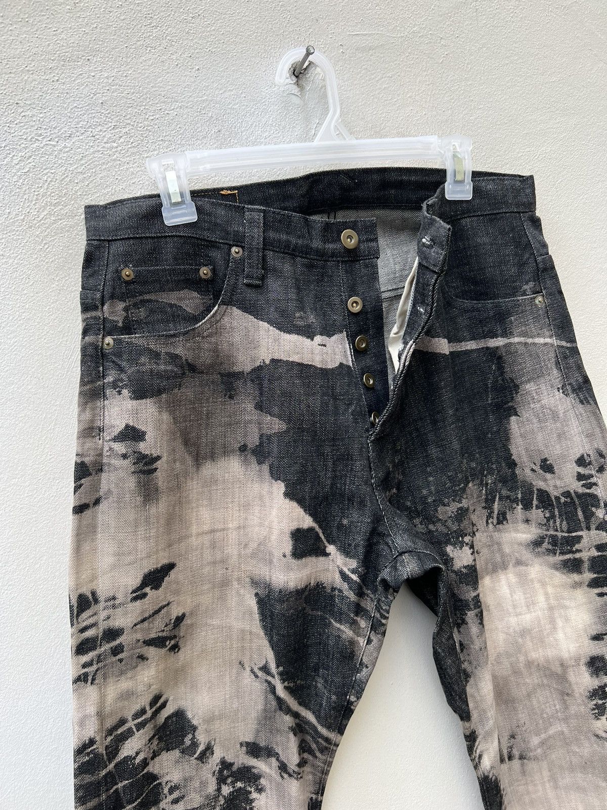 Vintage Vintage PEKKE Japan Splashed Art Black Denim Jeans Size US 32 / EU 48 - 8 Thumbnail