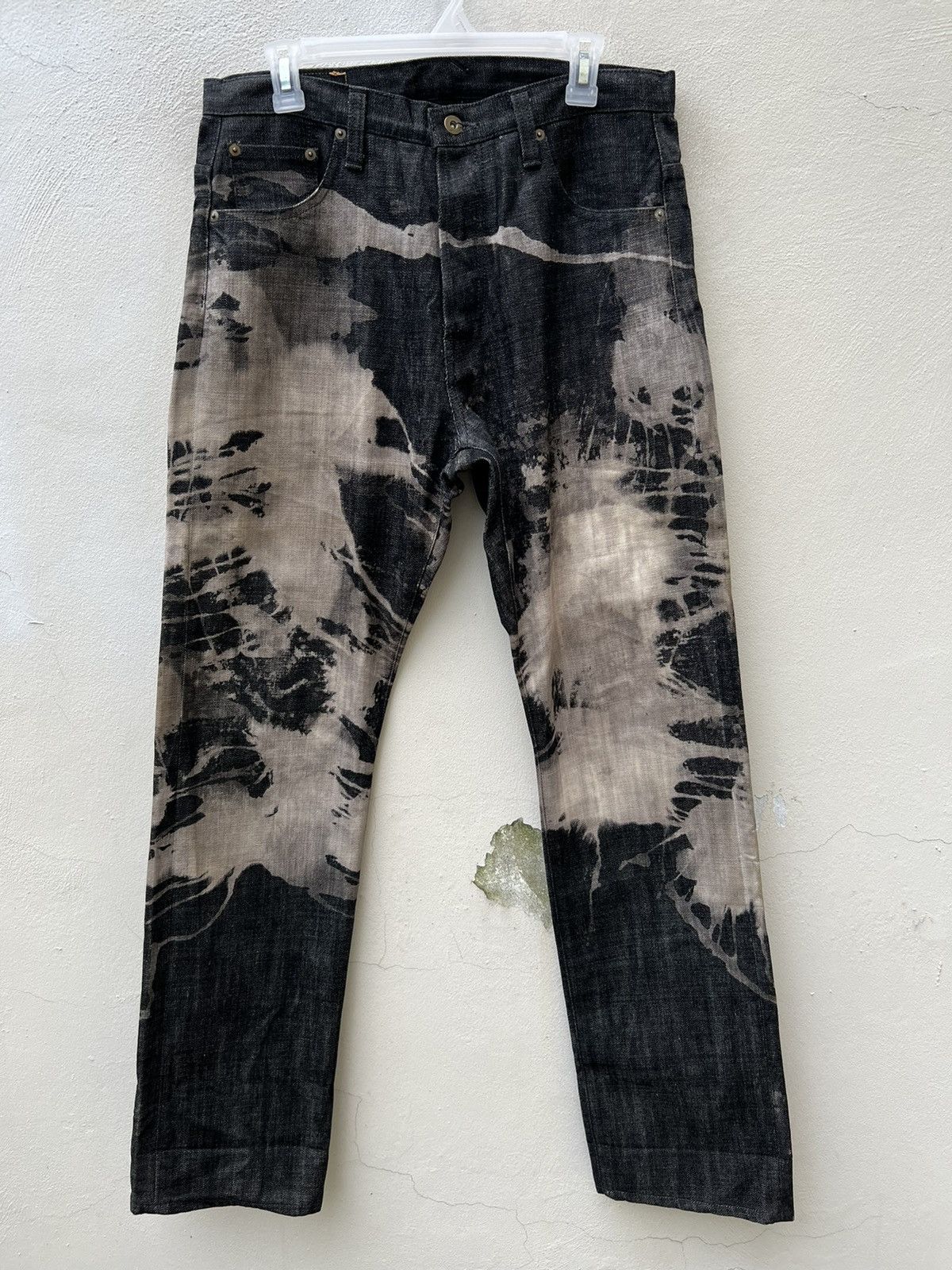 Vintage Vintage PEKKE Japan Splashed Art Black Denim Jeans Size US 32 / EU 48 - 6 Thumbnail