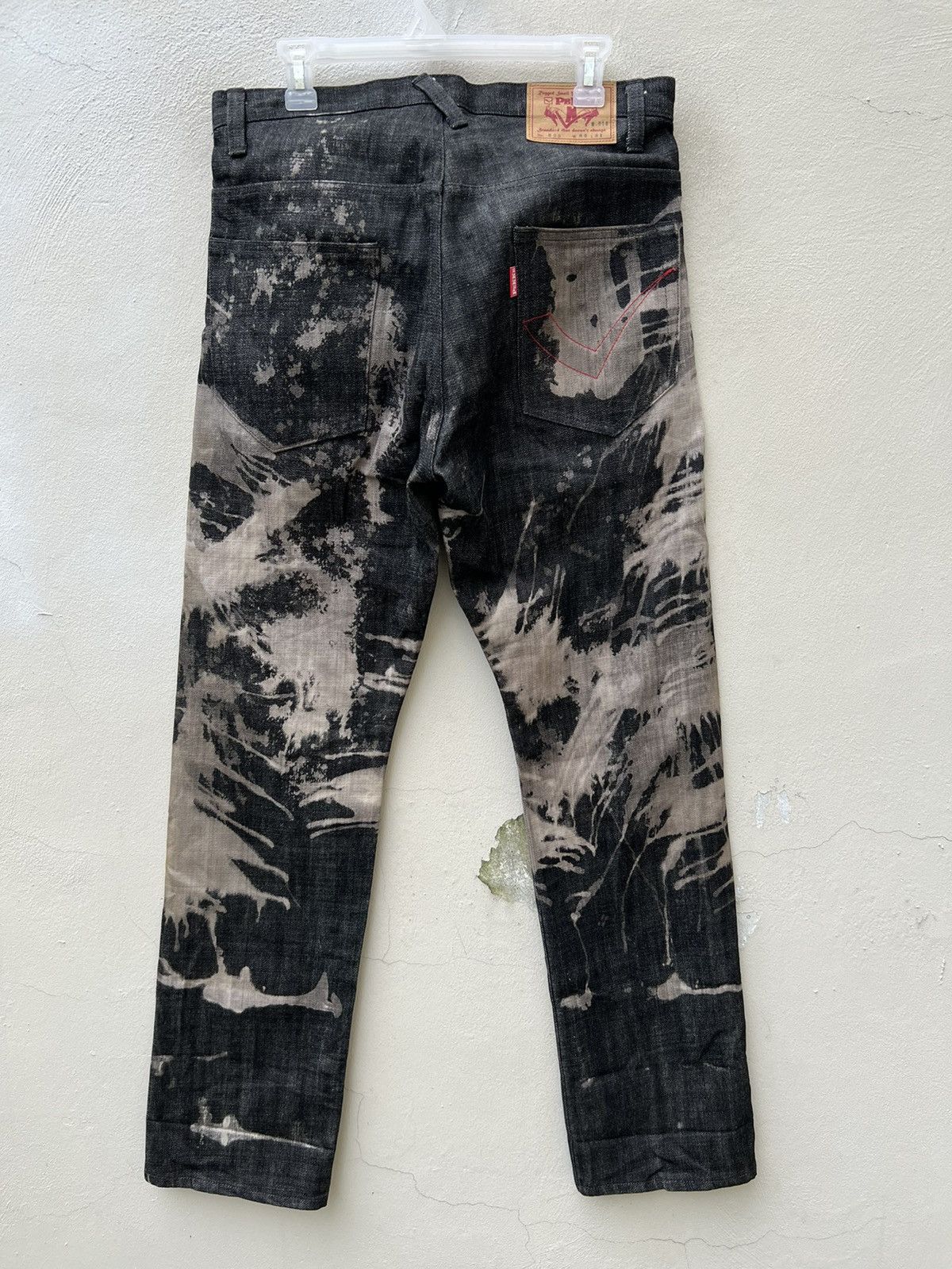 Vintage Vintage PEKKE Japan Splashed Art Black Denim Jeans Size US 32 / EU 48 - 13 Thumbnail