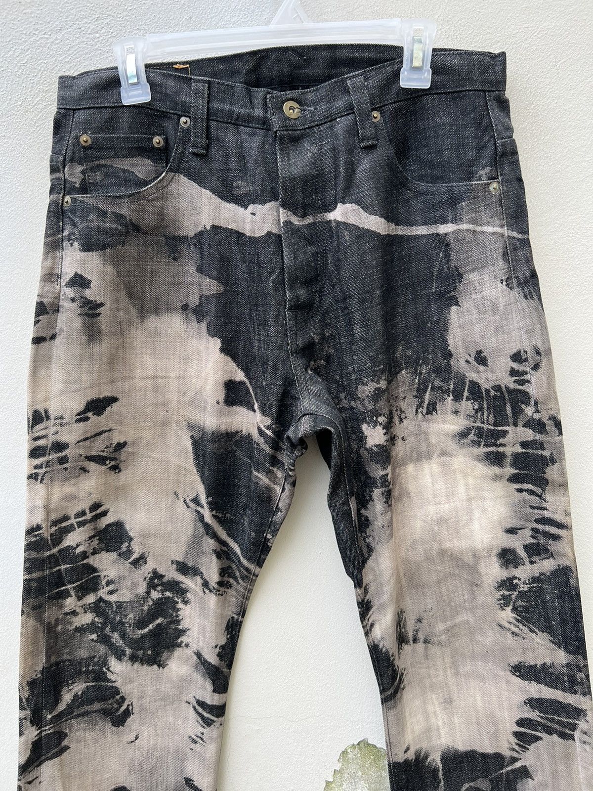 Vintage Vintage PEKKE Japan Splashed Art Black Denim Jeans Size US 32 / EU 48 - 7 Thumbnail