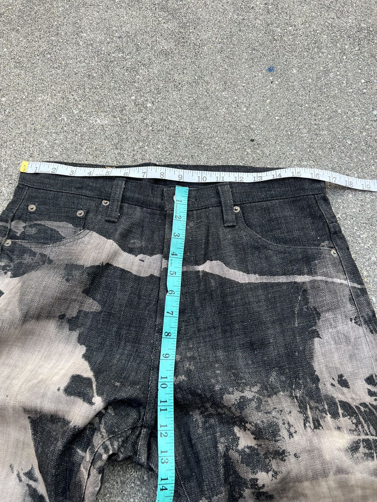Vintage Vintage PEKKE Japan Splashed Art Black Denim Jeans Size US 32 / EU 48 - 2 Thumbnail