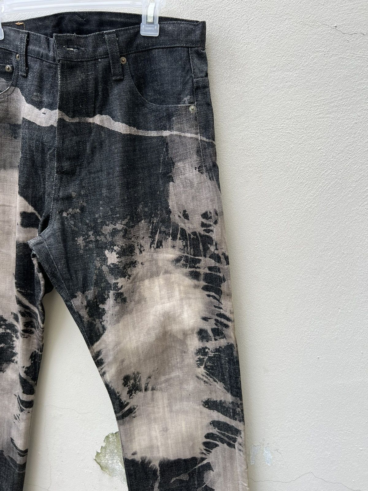Vintage Vintage PEKKE Japan Splashed Art Black Denim Jeans Size US 32 / EU 48 - 10 Thumbnail